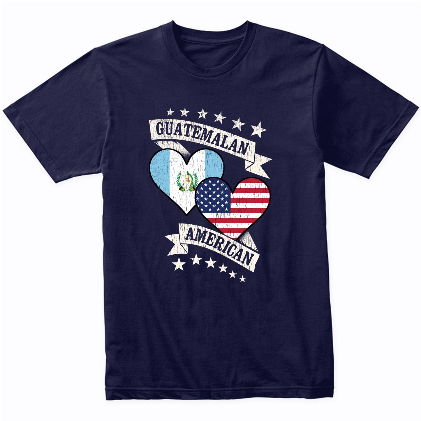 Guatemalan American Heart Flags Guatemala America T-Shirt