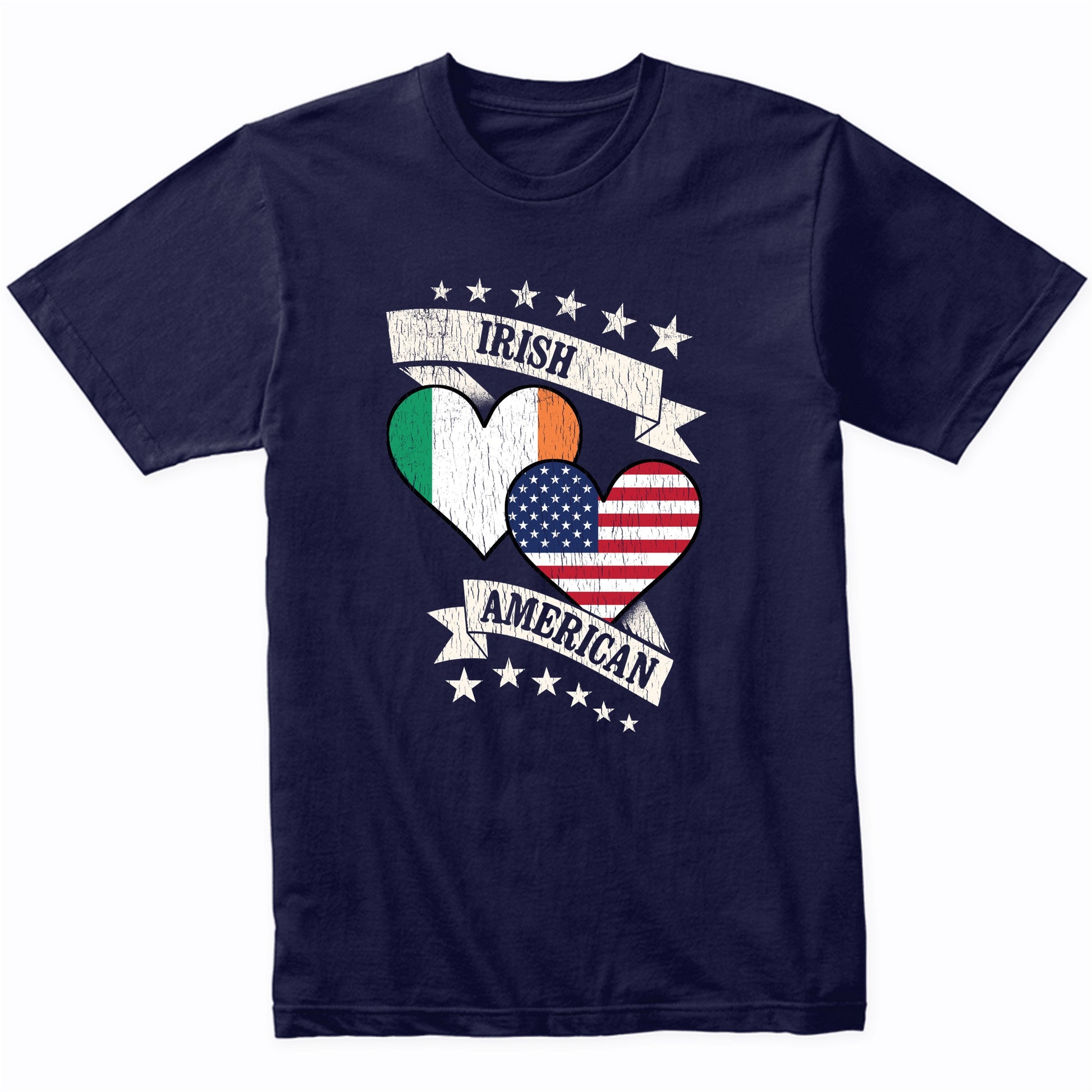 Irish American Heart Flags Ireland America T-Shirt