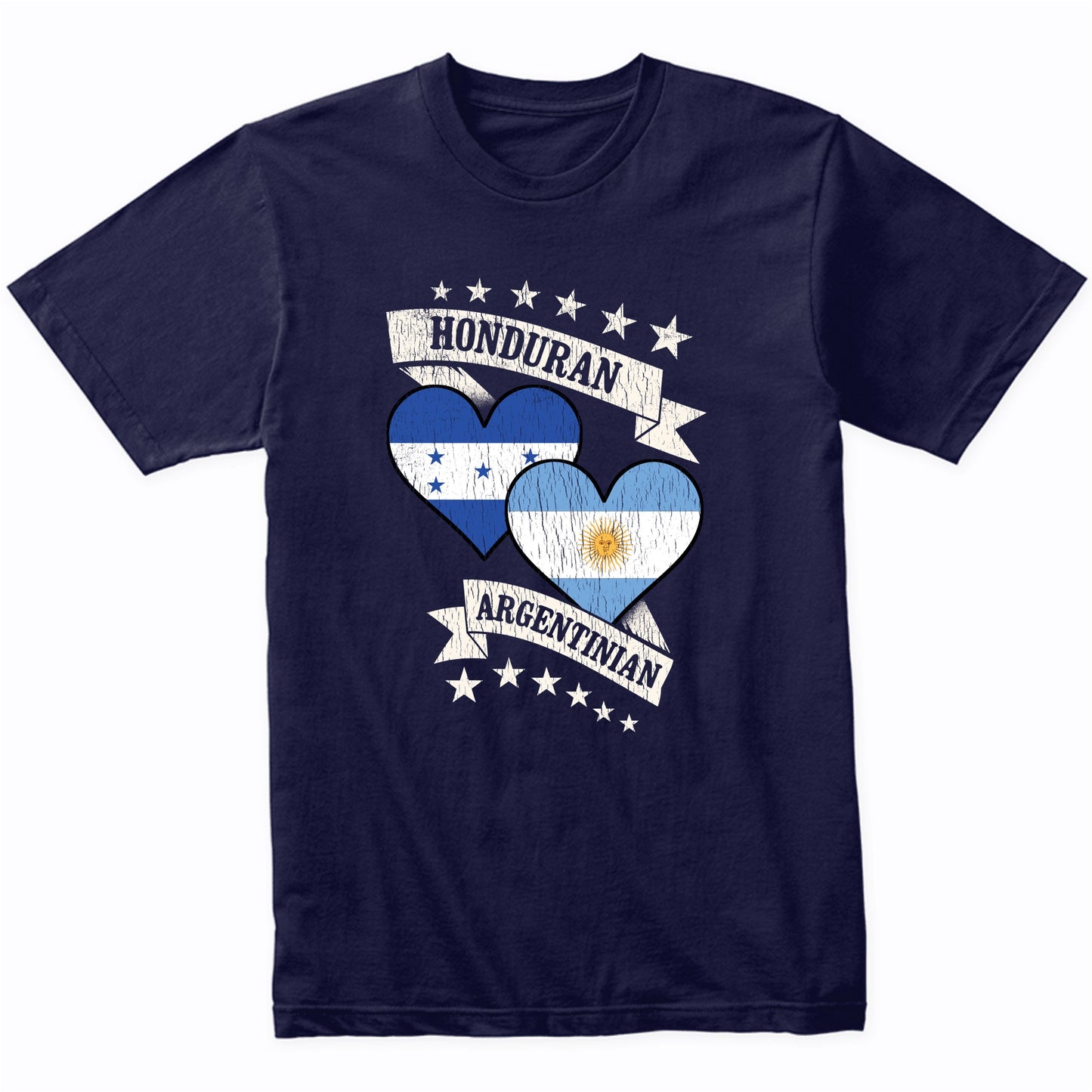 Honduran Argentinian Heart Flags Honduras Argentina T-Shirt