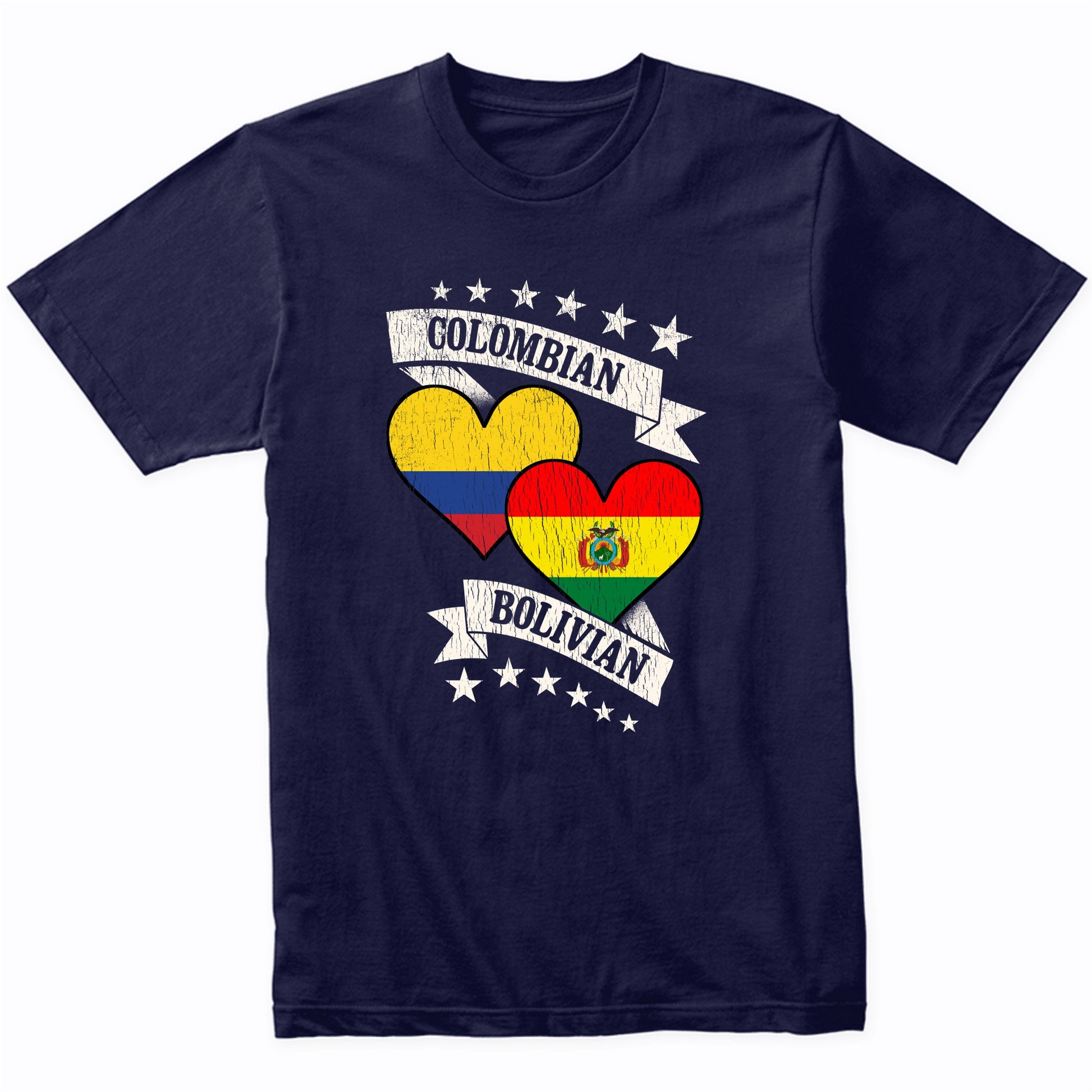 Colombian Bolivian Heart Flags Colombia Bolivia T-Shirt