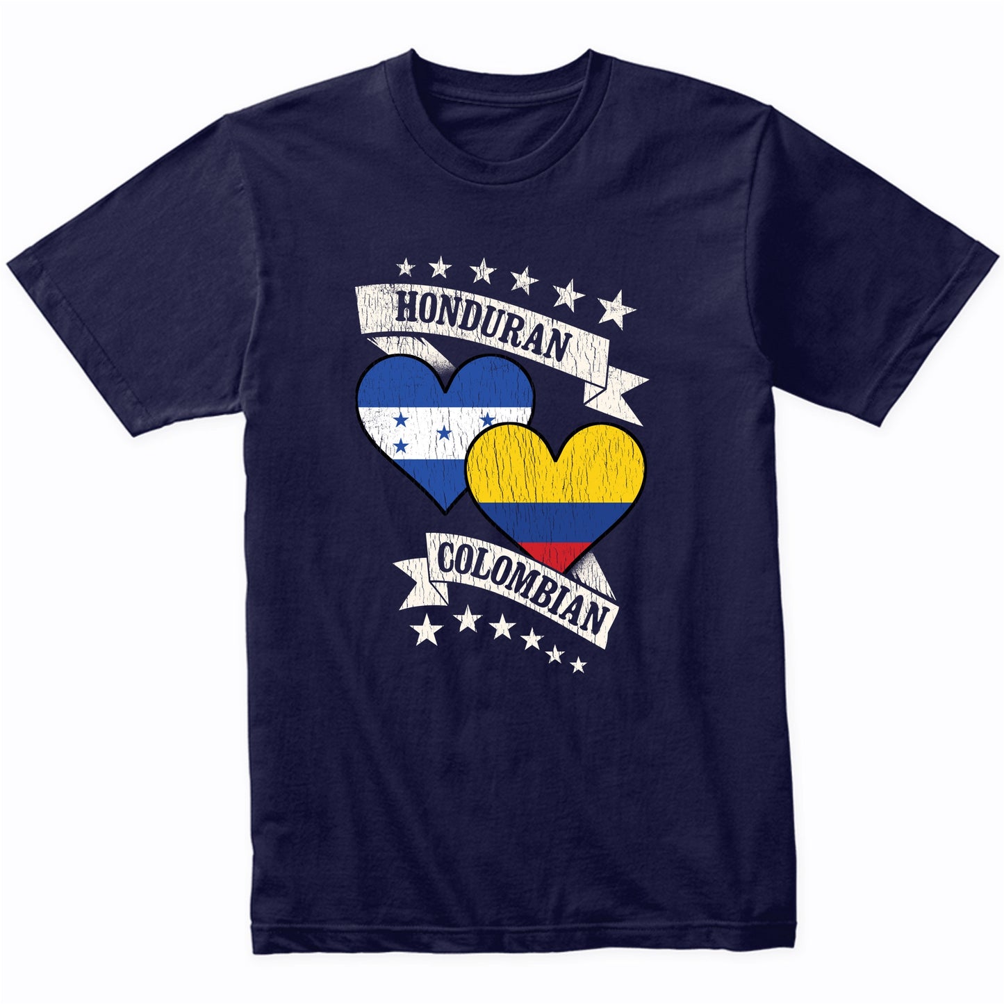 Honduran Colombian Heart Flags Honduras Colombia T-Shirt
