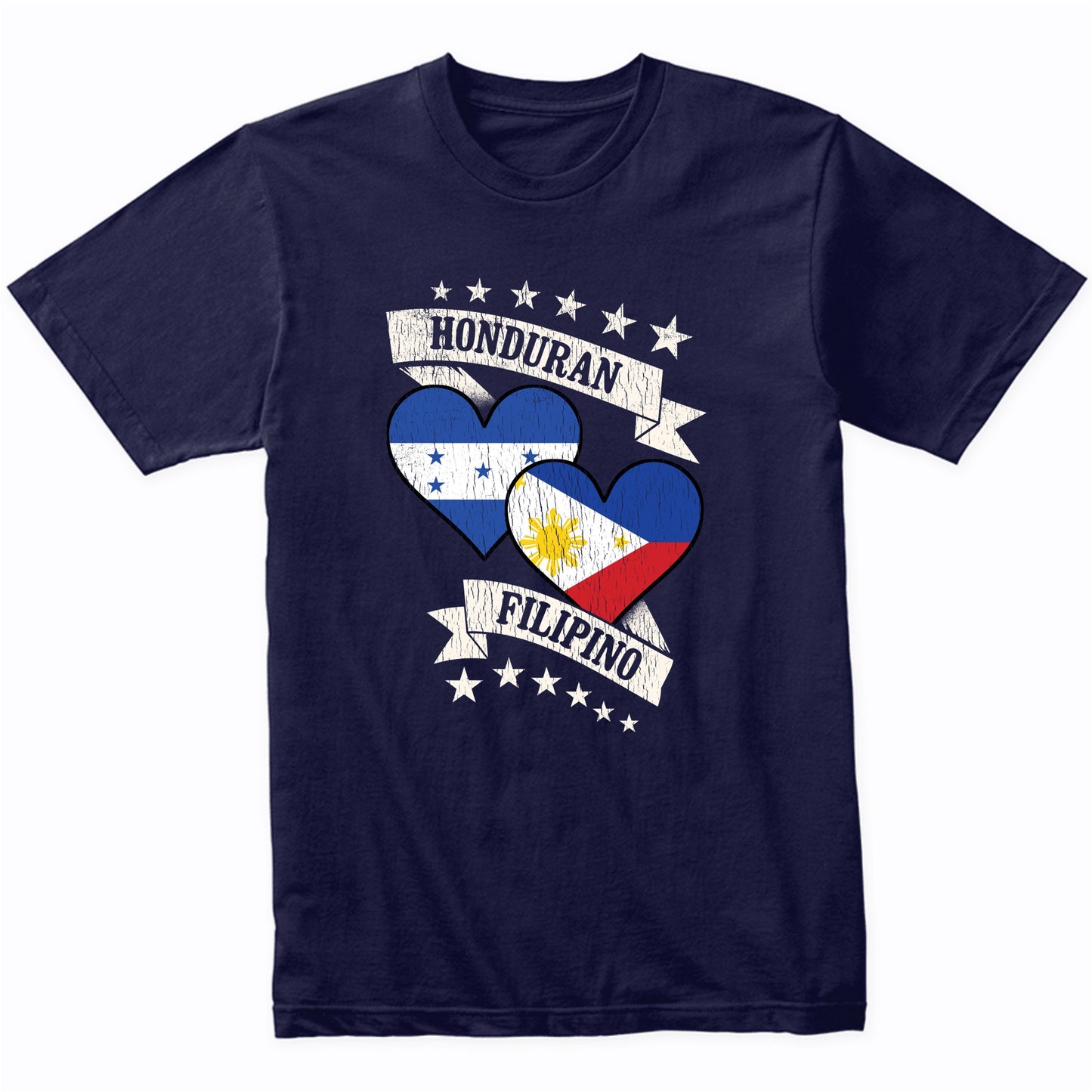Honduran Filipino Heart Flags Honduras Philippines T-Shirt