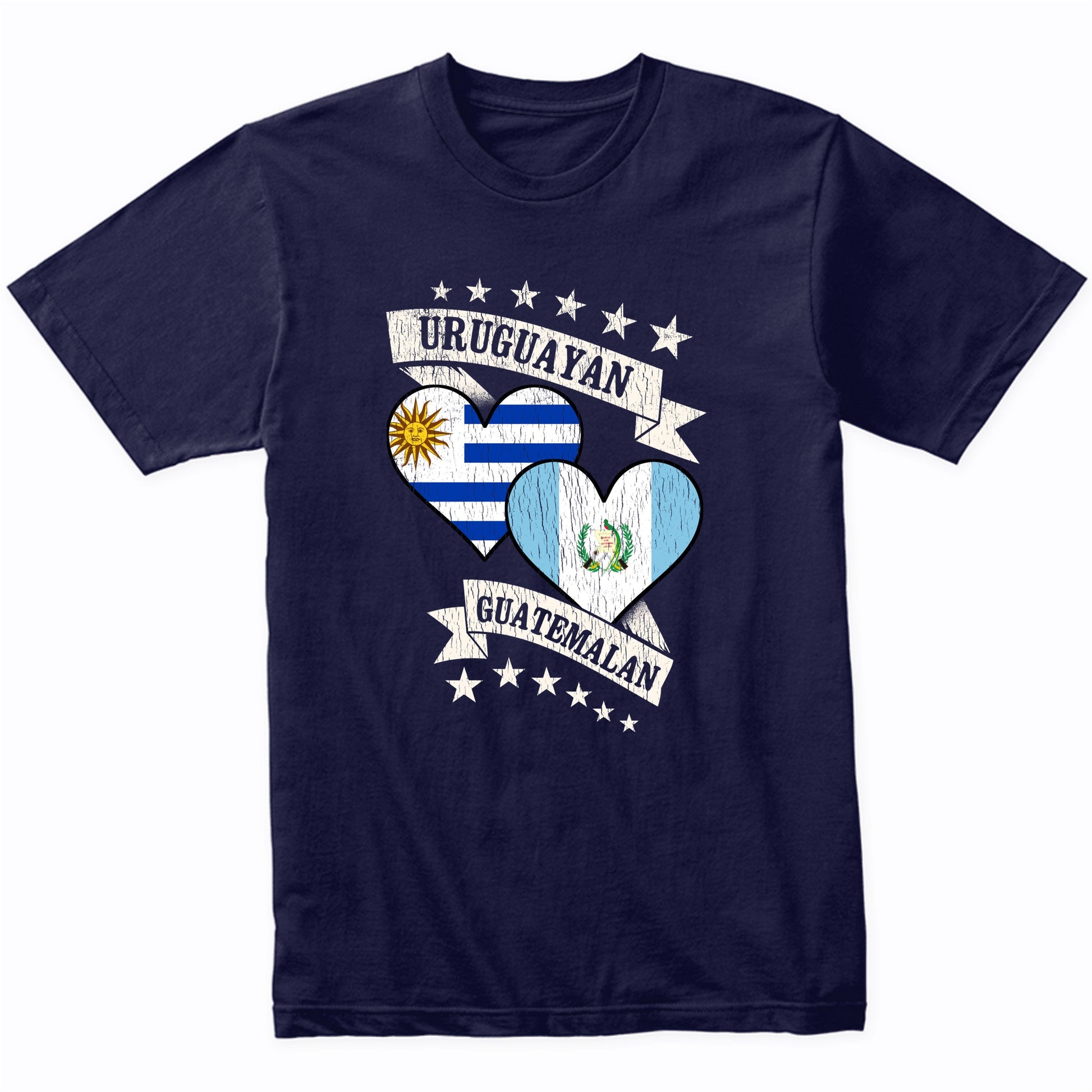 Uruguayan Guatemalan Heart Flags Uruguay Guatemala T-Shirt