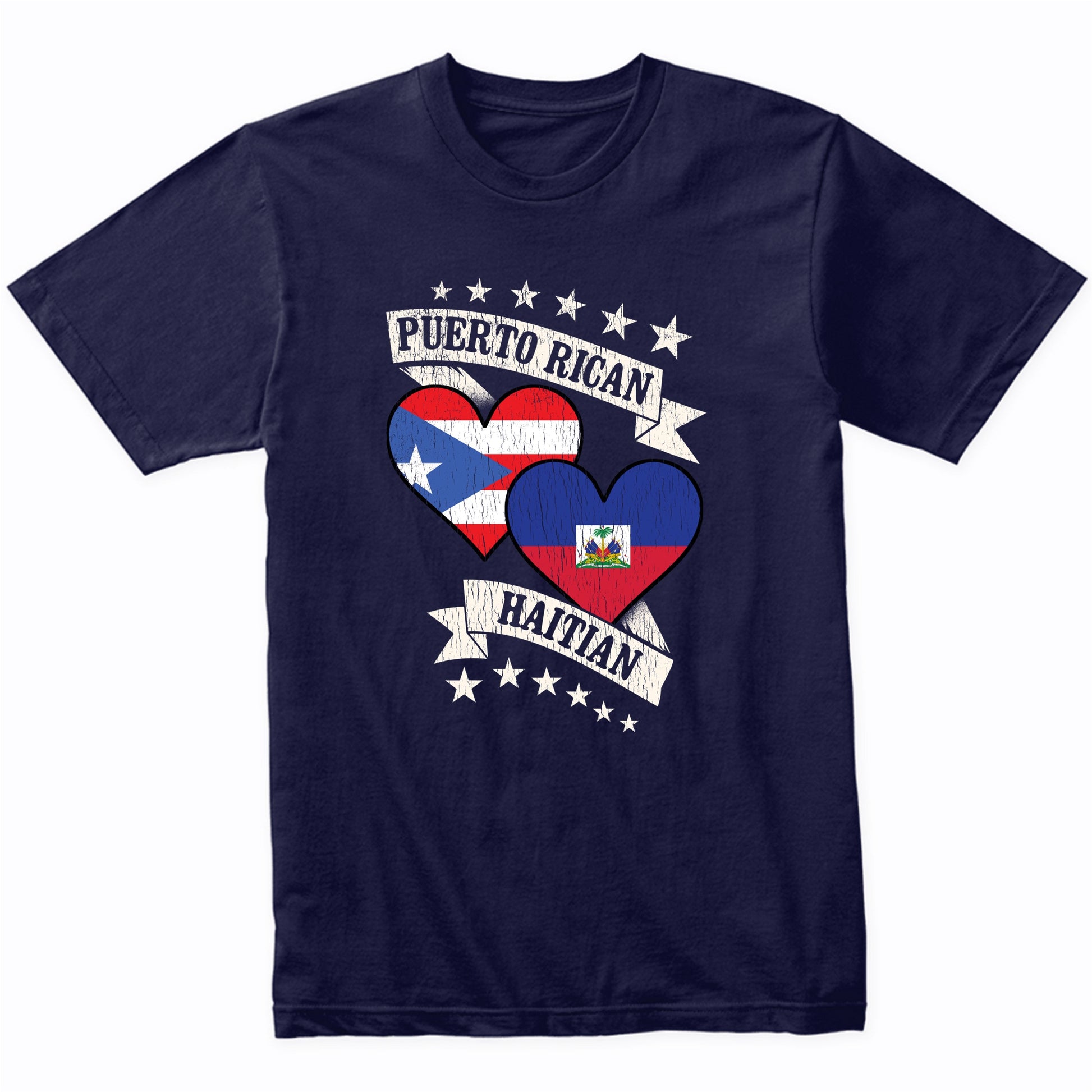 Puerto Rican Haitian Heart Flags Puerto Rico Haiti T-Shirt