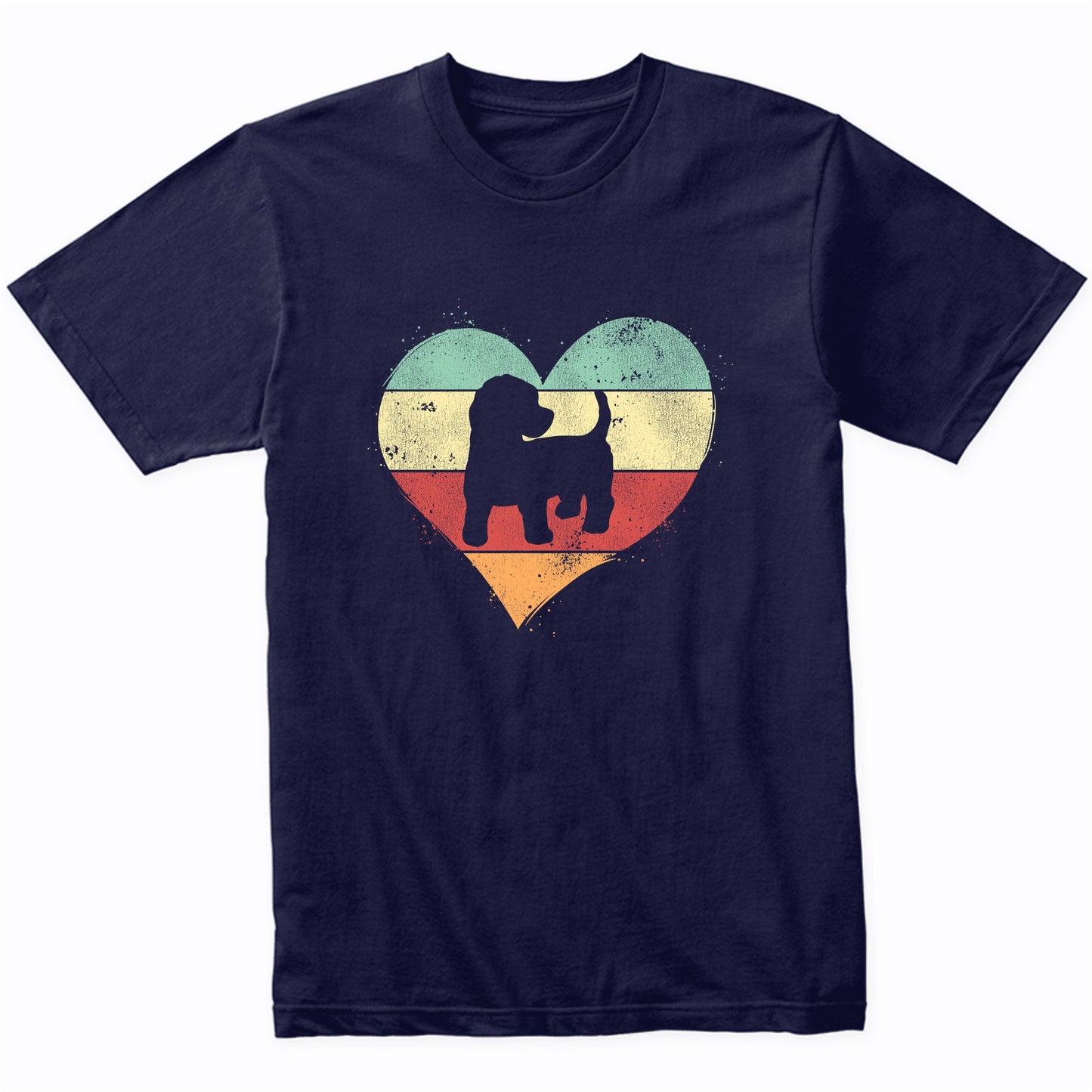 Retro Heart Cockapoo Dog Breed Silhouette Dog Owner Love T-Shirt