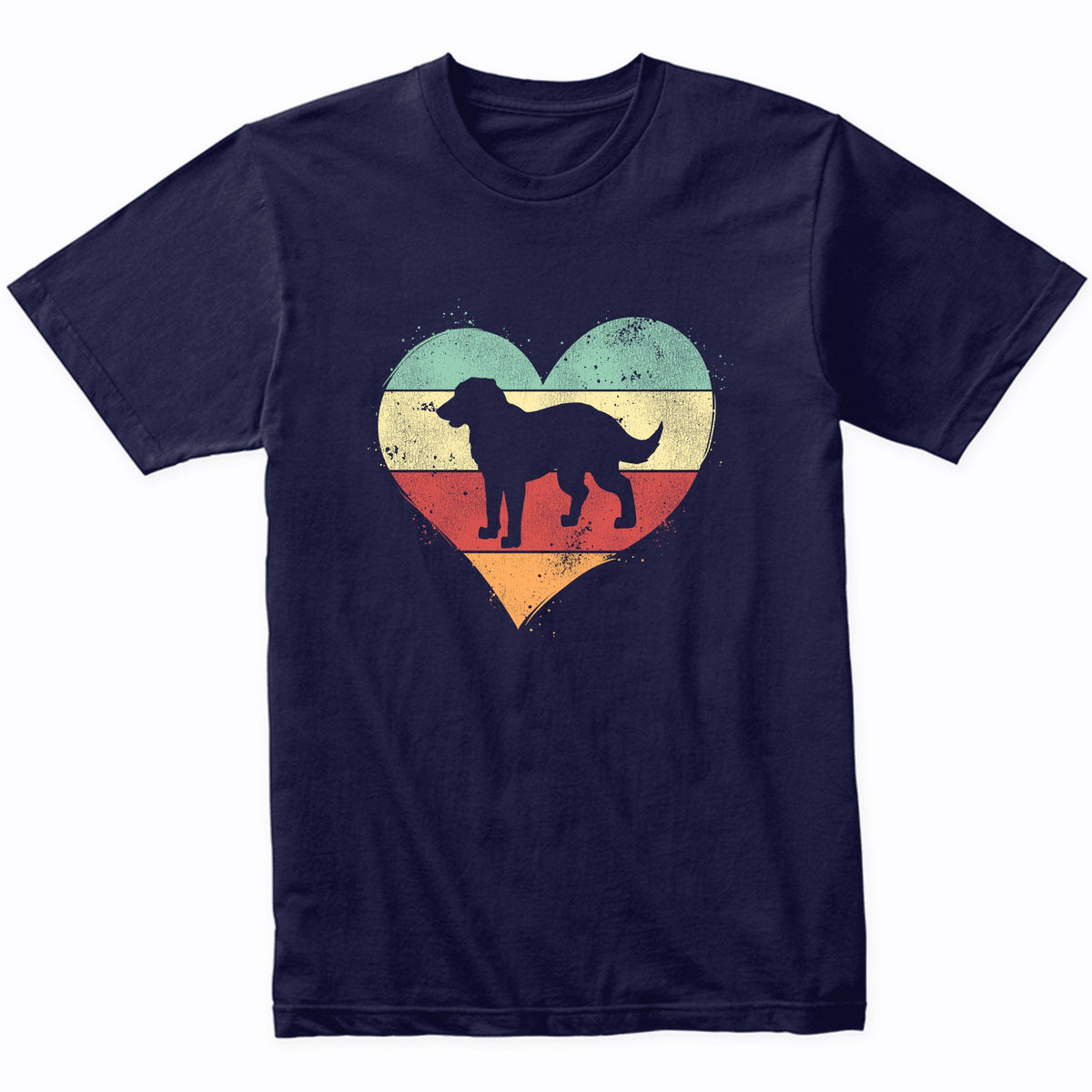 Retro Heart Chessie Dog Breed Silhouette Dog Owner Love T-Shirt