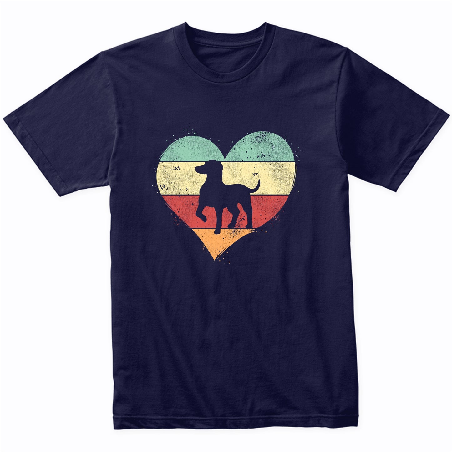 Retro Heart German Shorthaired Pointer Dog Breed Silhouette Dog Owner Love T-Shirt