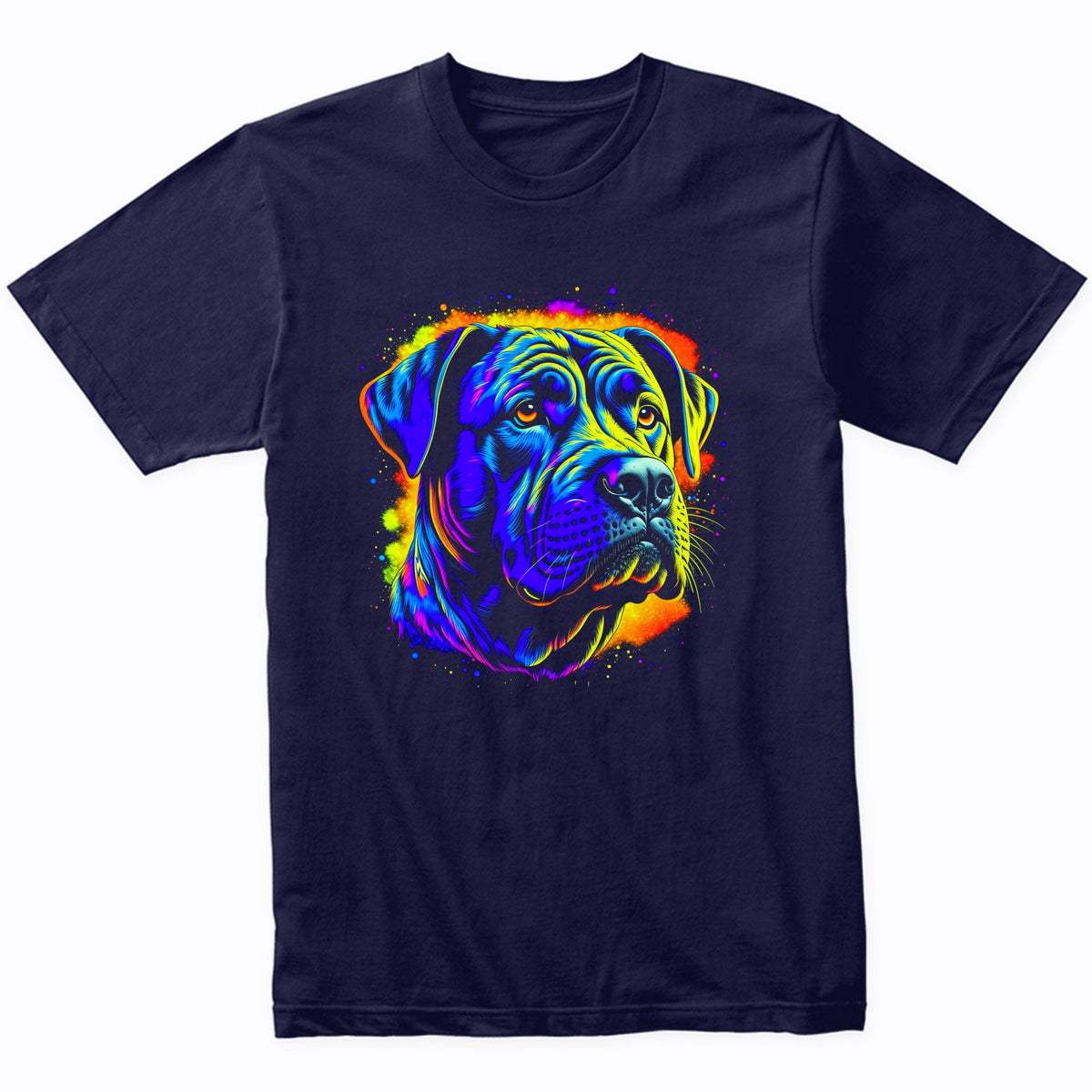 Colorful Bright Cane Corso Vibrant Psychedelic Dog Art T-Shirt