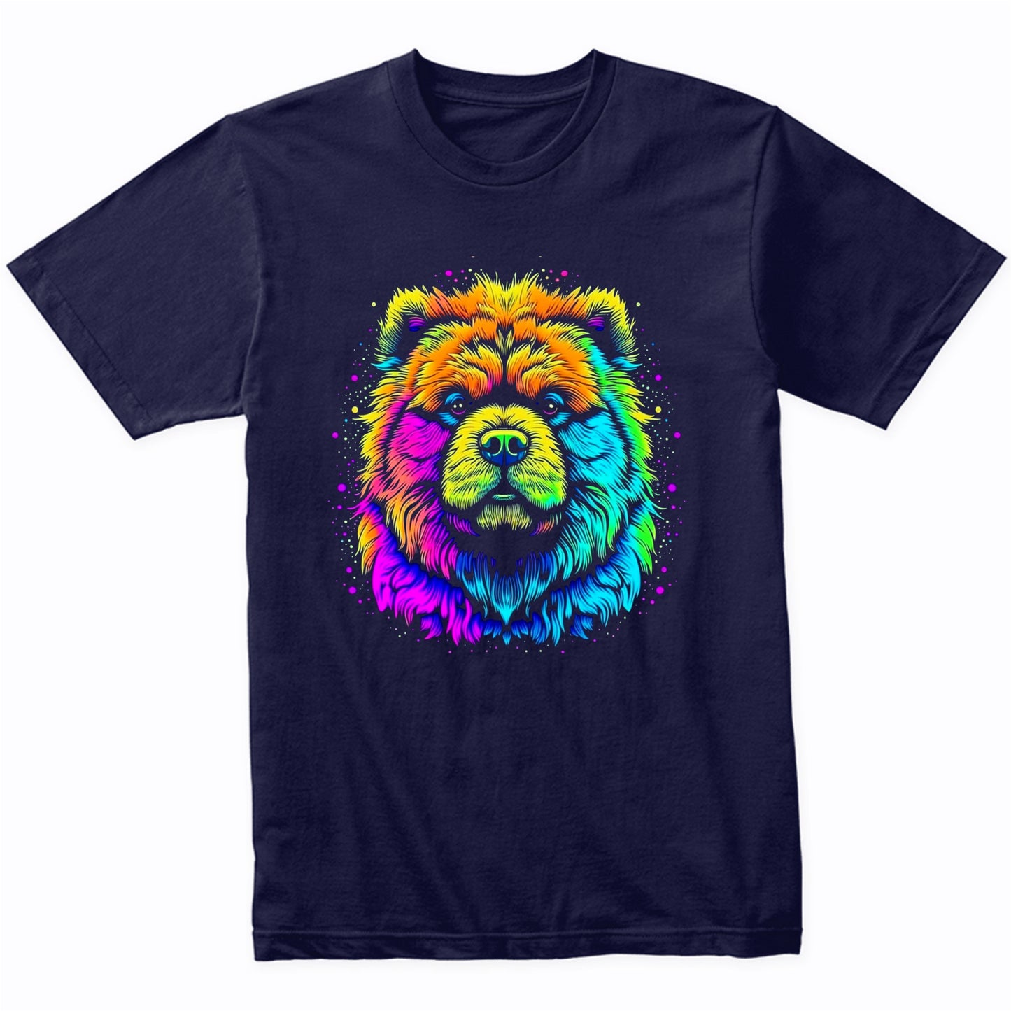 Colorful Bright Chow Chow Vibrant Psychedelic Dog Art T-Shirt