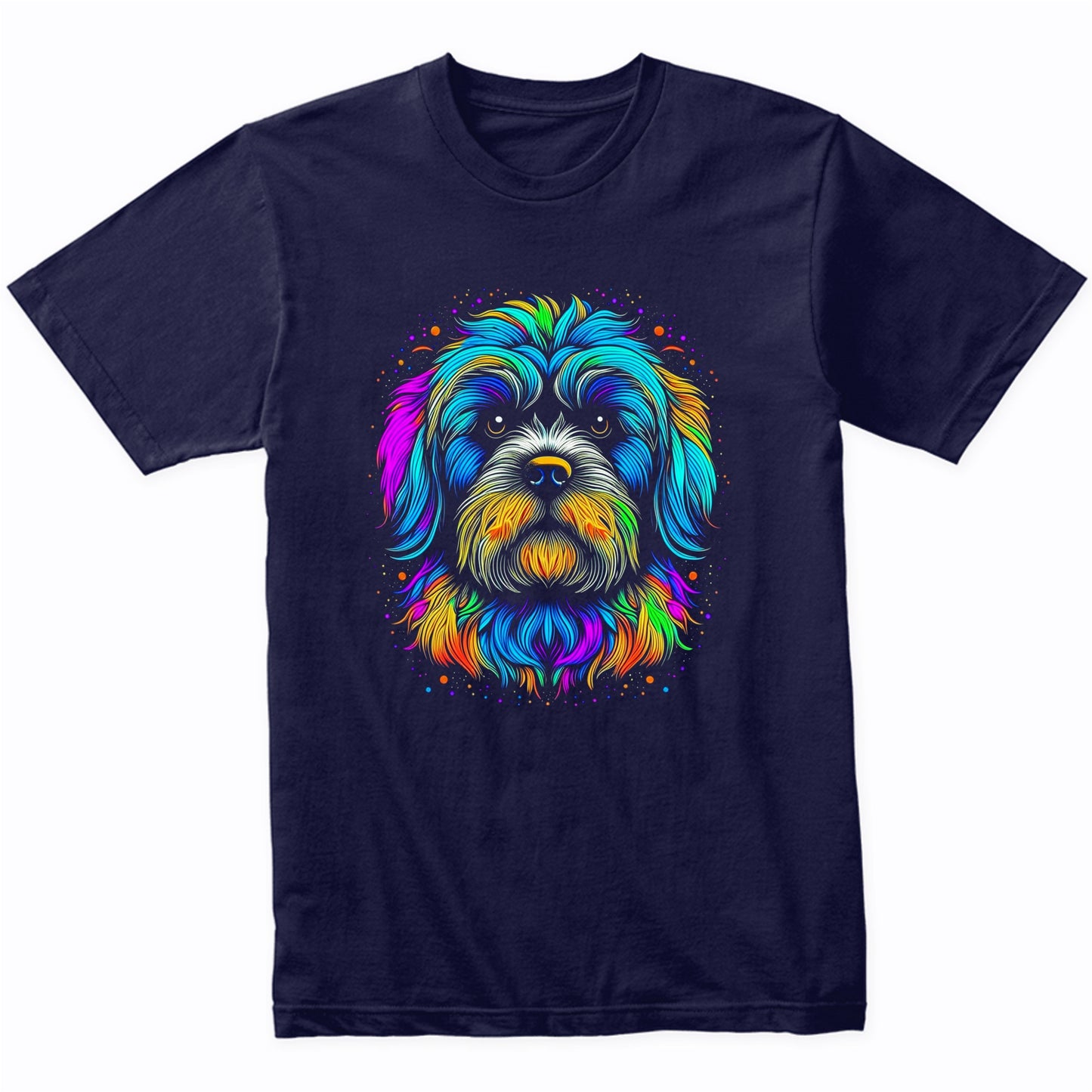 Colorful Bright Havanese Vibrant Psychedelic Dog Art T-Shirt