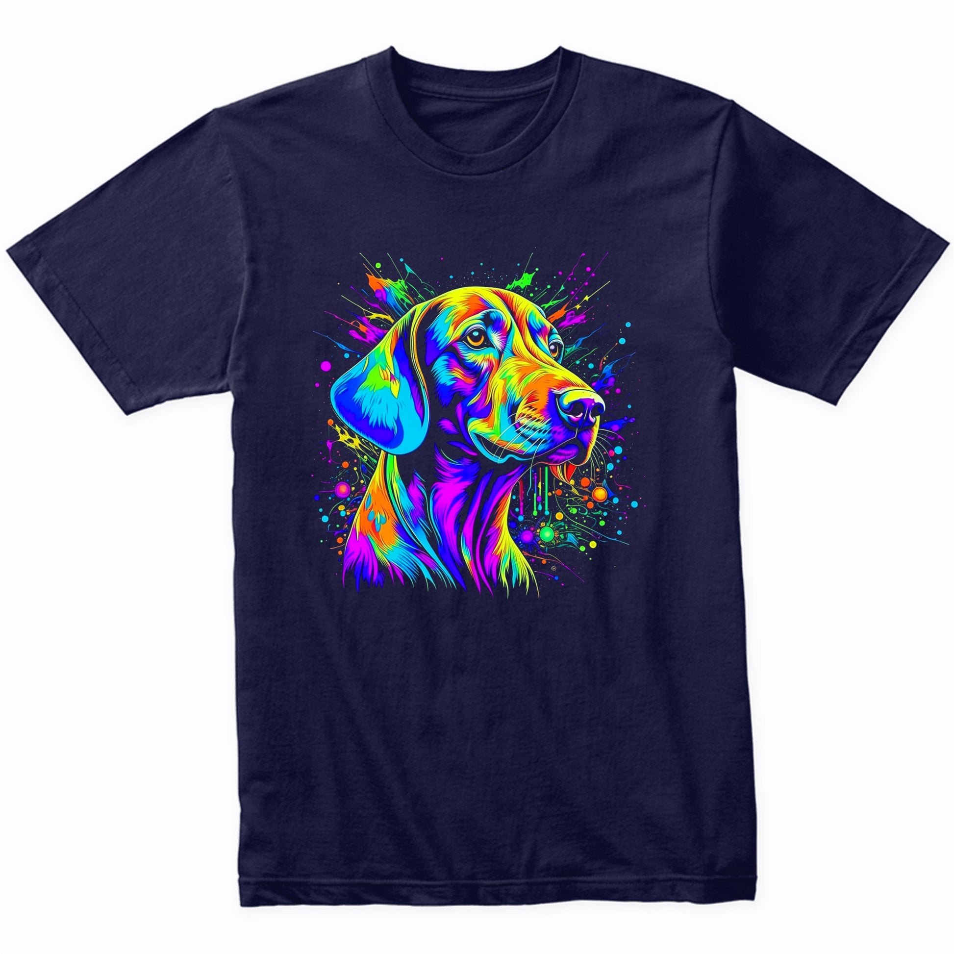 Colorful Bright Vizsla Vibrant Psychedelic Dog Art T-Shirt