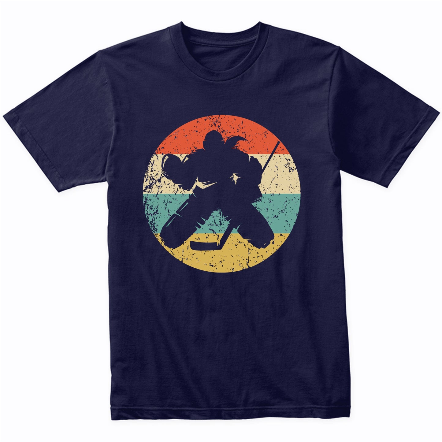 Retro Hockey Goalie Female Athlete Girls Sports T-Shirt