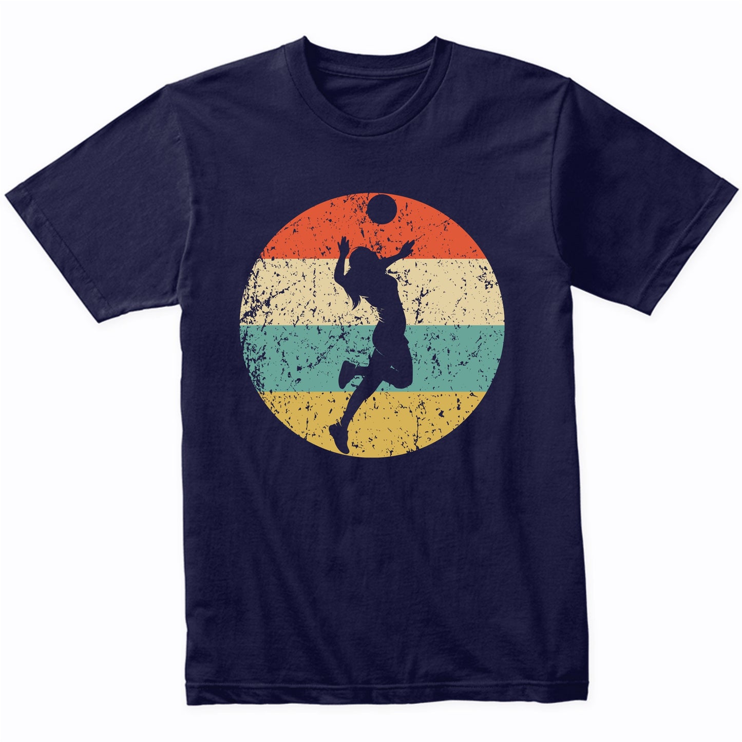 Retro Volleyball Player Serve Female Athlete Girls Sports T-Shirt