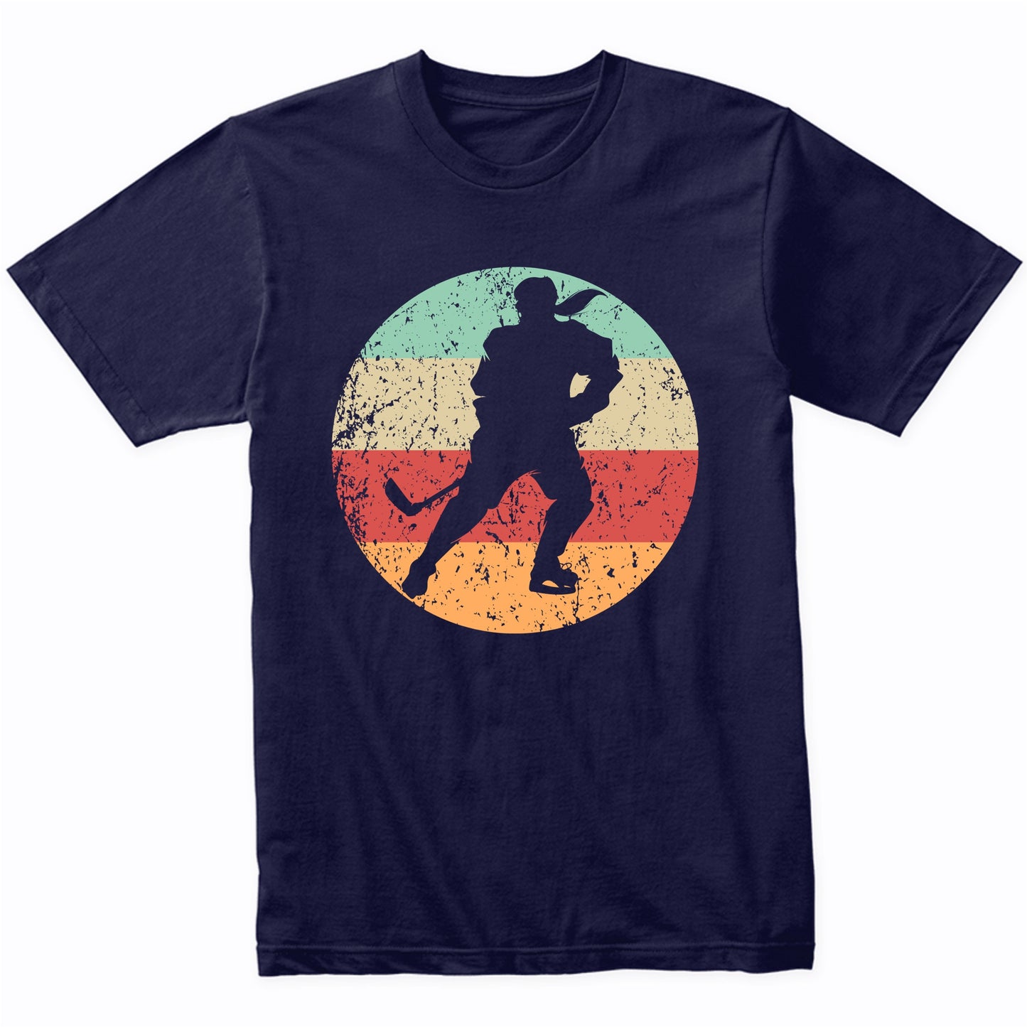 Retro Hockey Player Female Athlete Girls Sports T-Shirt