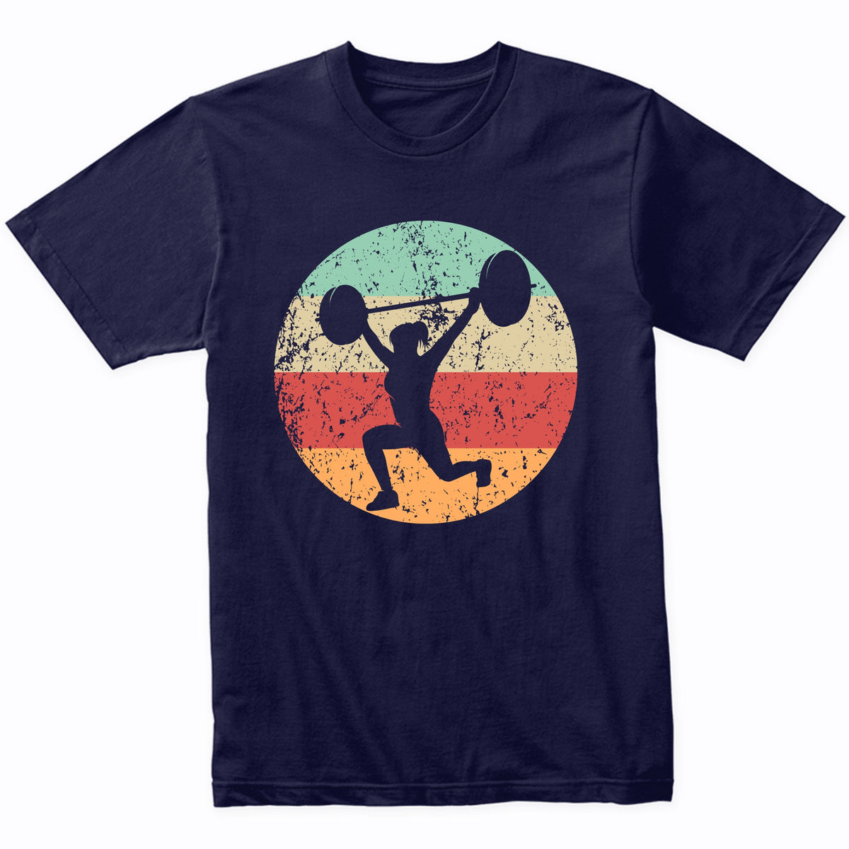 Retro Weightlifter Female Athlete Powerlifting Girls Sports T-Shirt