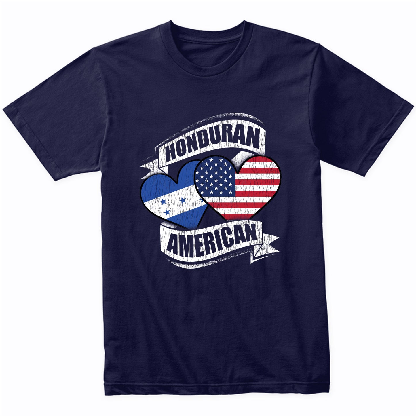 Honduran American Hearts USA Honduras Flags T-Shirt