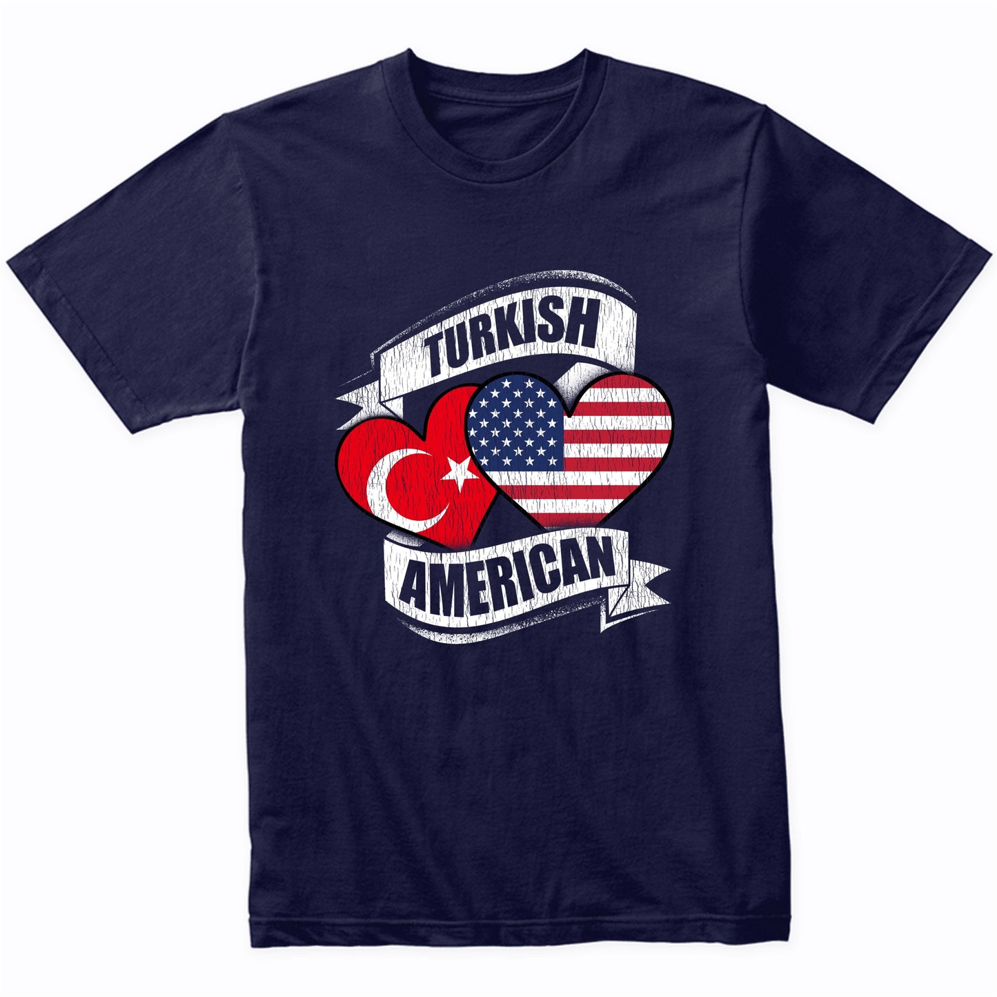 Turkish American Hearts USA Turkey Flags T-Shirt