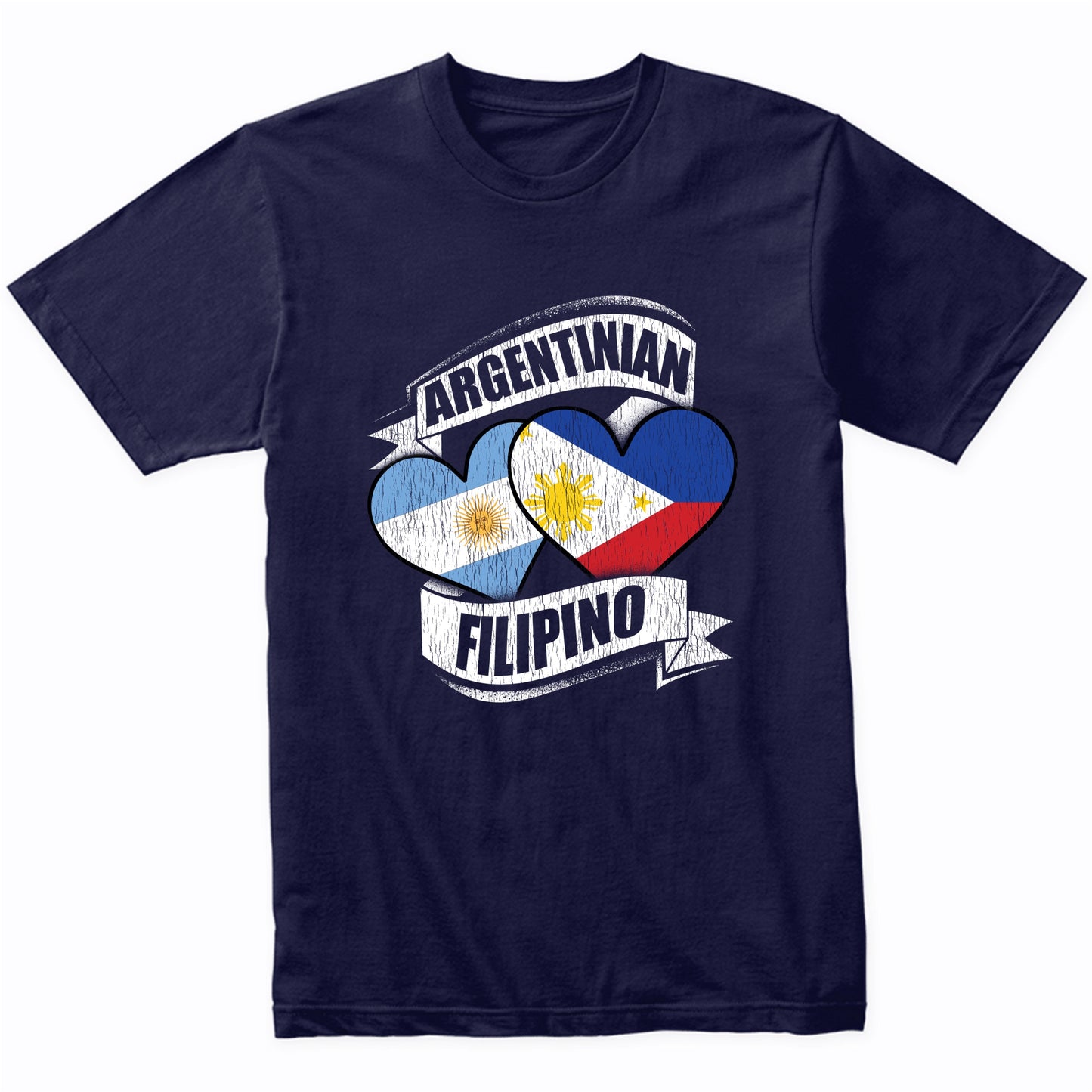 Argentinian Filipino Hearts Argentina Philippines Flags T-Shirt