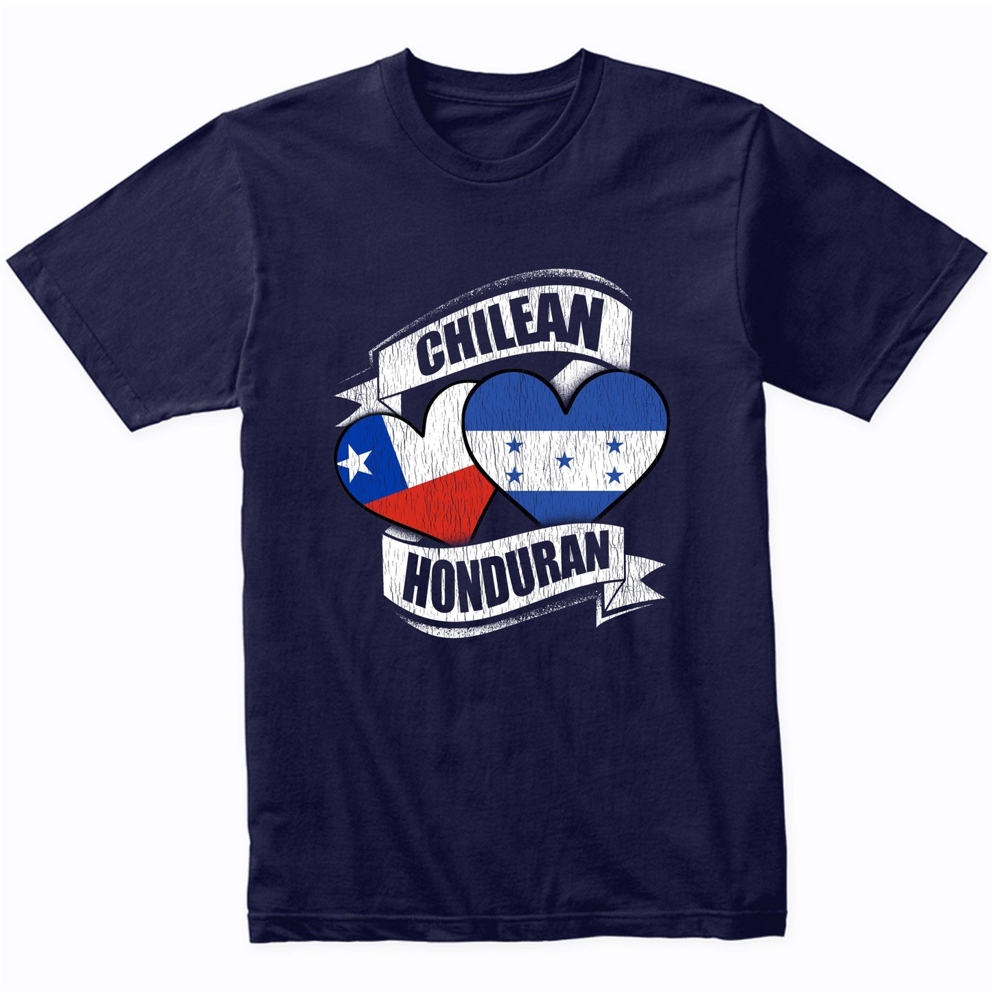 Chilean Honduran Hearts Chile Honduras Flags T-Shirt