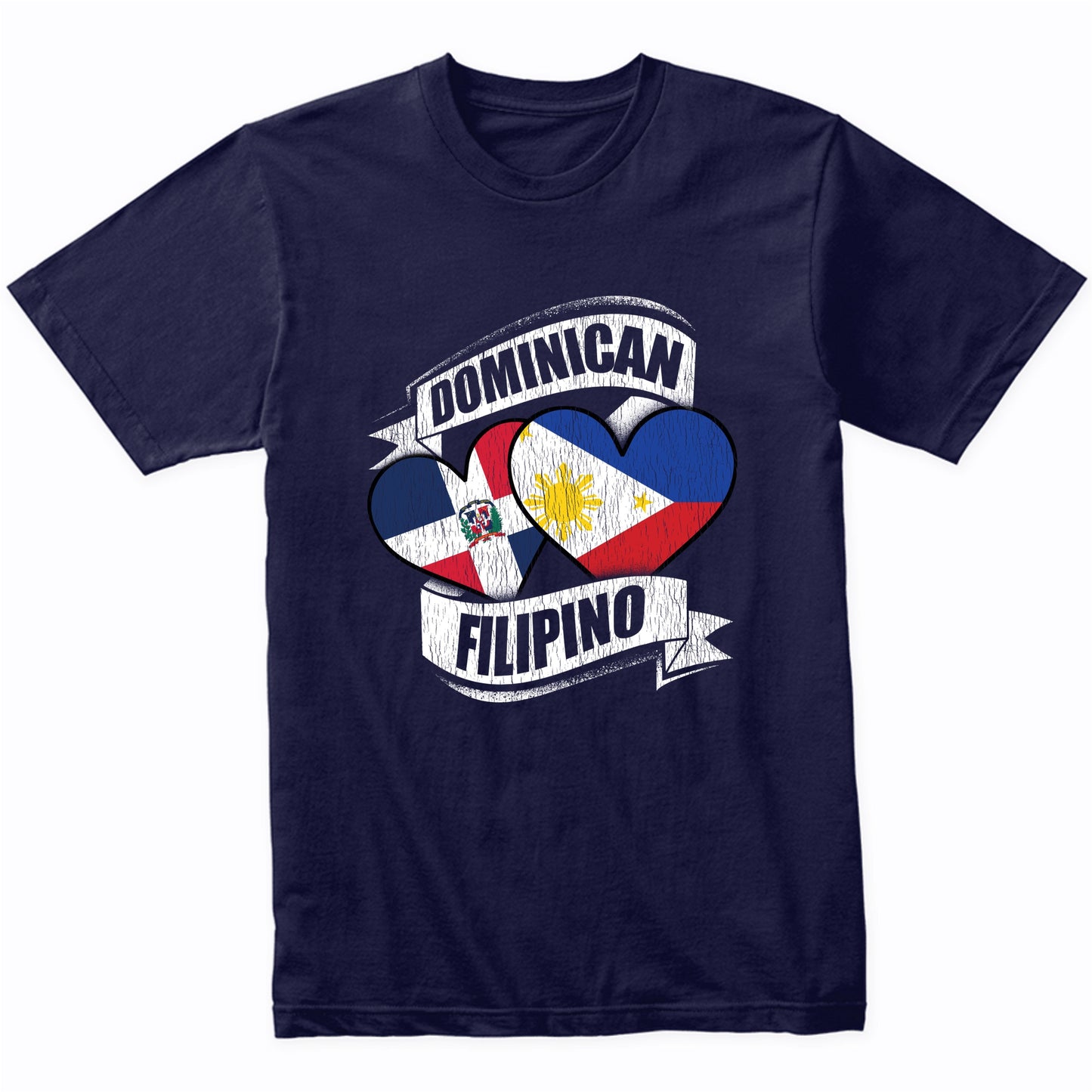 Dominican Filipino Heart Dominican Republic Philippines Flag T-Shirt