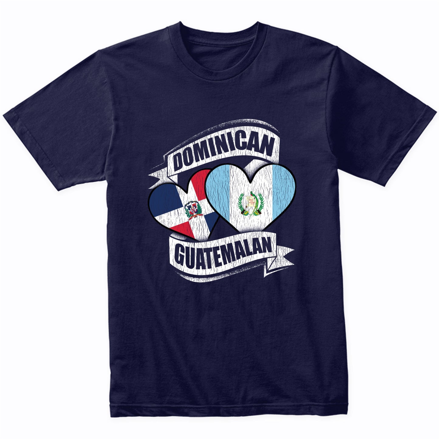 Dominican Guatemalan Heart Dominican Republic Guatemala Flag T-Shirt