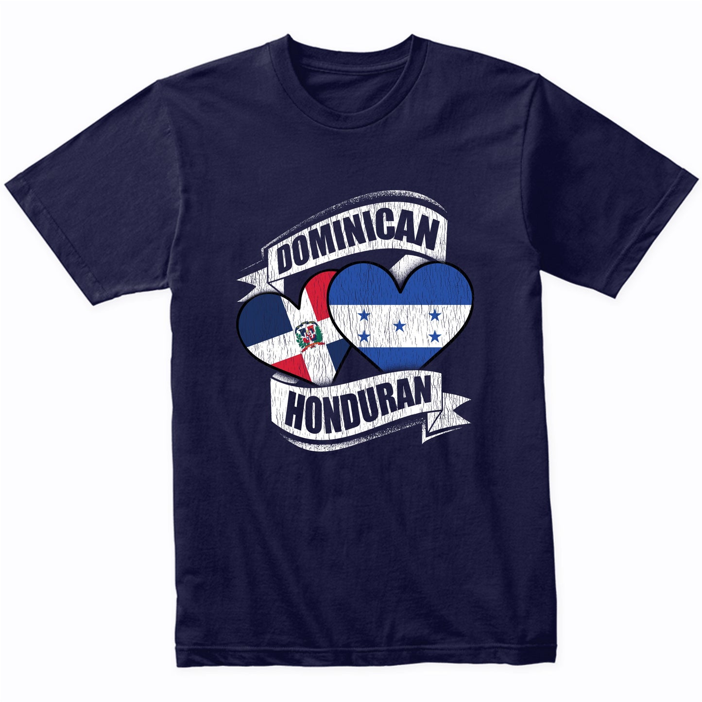 Dominican Honduran Hearts Dominican Republic Honduras Flags T-Shirt