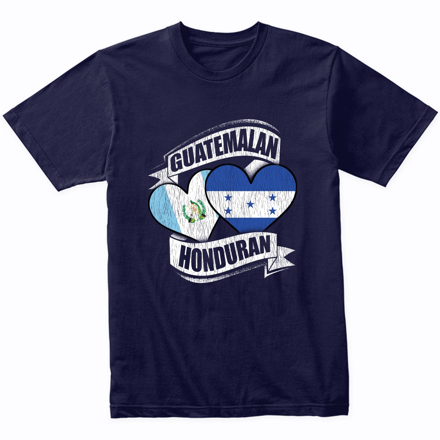 Guatemalan Honduran Hearts Guatemala Honduras Flags T-Shirt