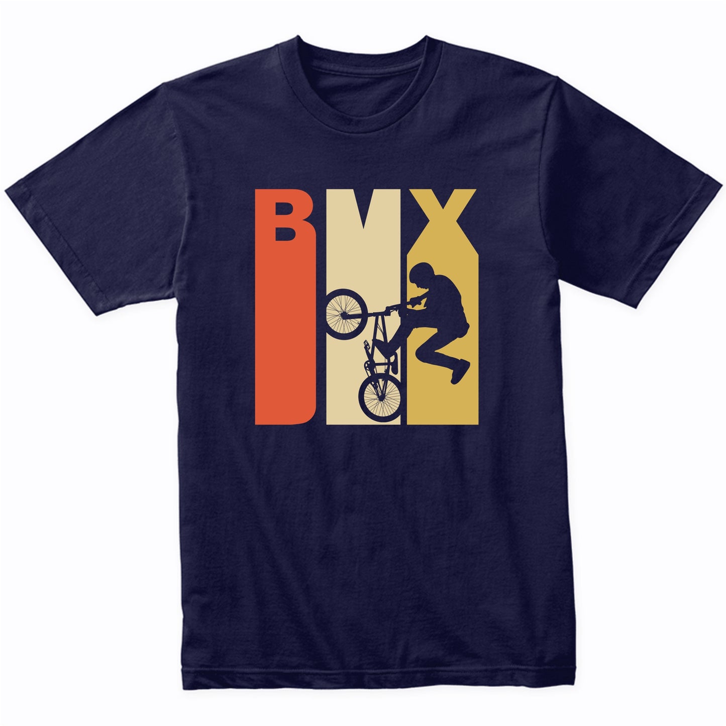 Retro 1970's Style BMX Silhouette Extreme Sports T-Shirt