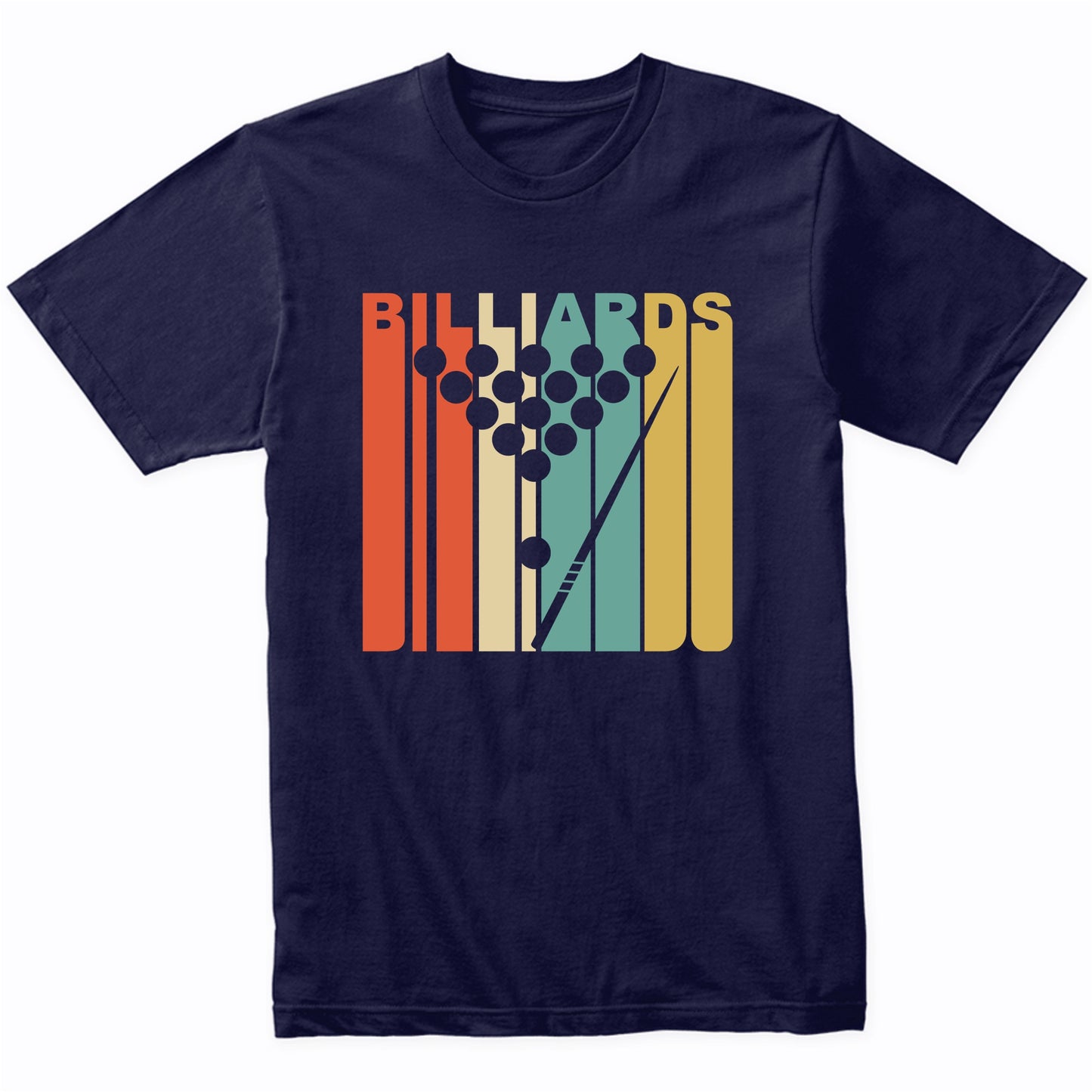 Retro Style Billiards Balls Silhouette Retro Pool T-Shirt