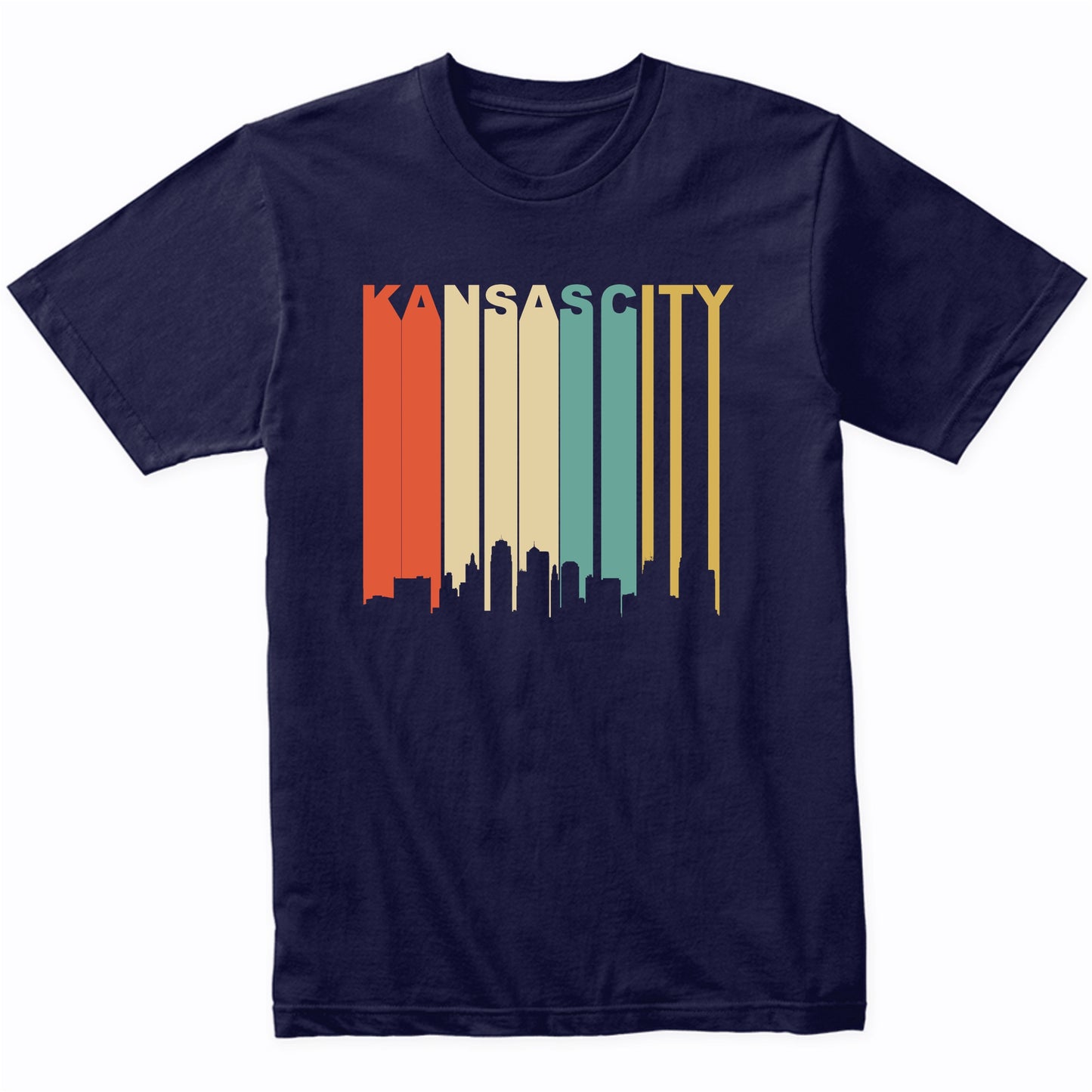 Retro 1970's Kansas City Missouri Downtown Skyline T-Shirt