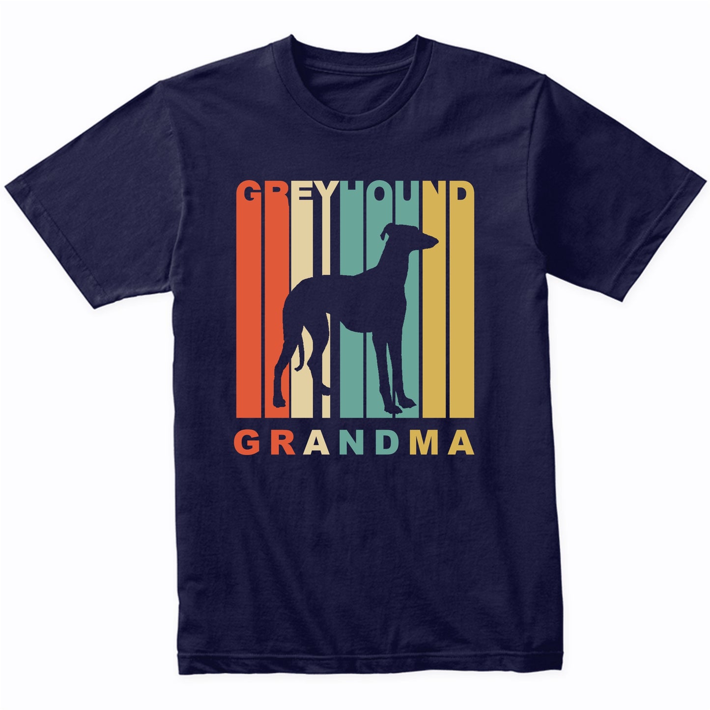Retro Style Greyhound Grandma Dog Grandparent T-Shirt