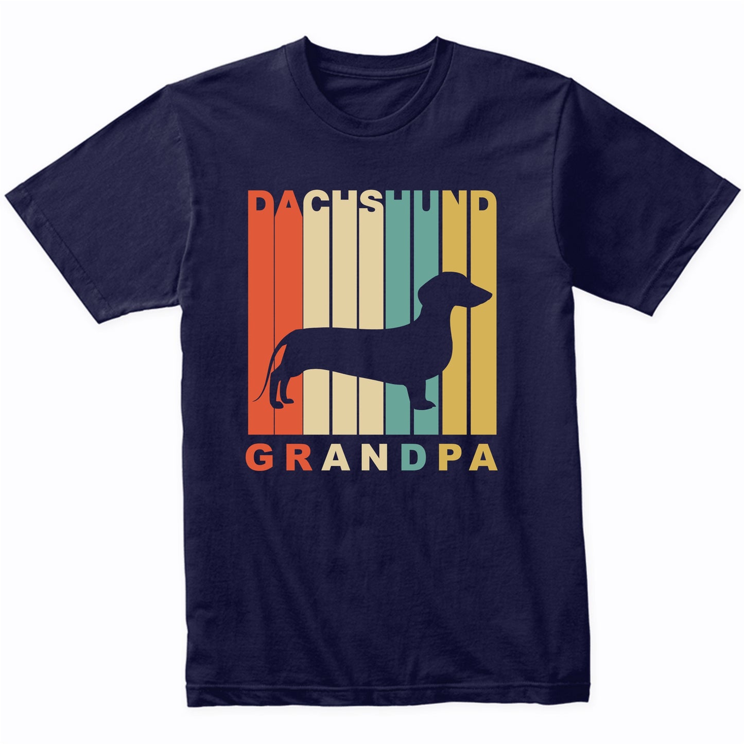 Retro Style Dachshund Grandpa Dog Grandparent T-Shirt