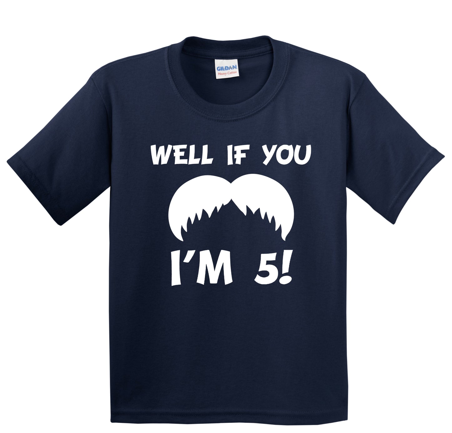 Kids 5th Birthday Shirt Well If You Mustache I'm 5 Years Old