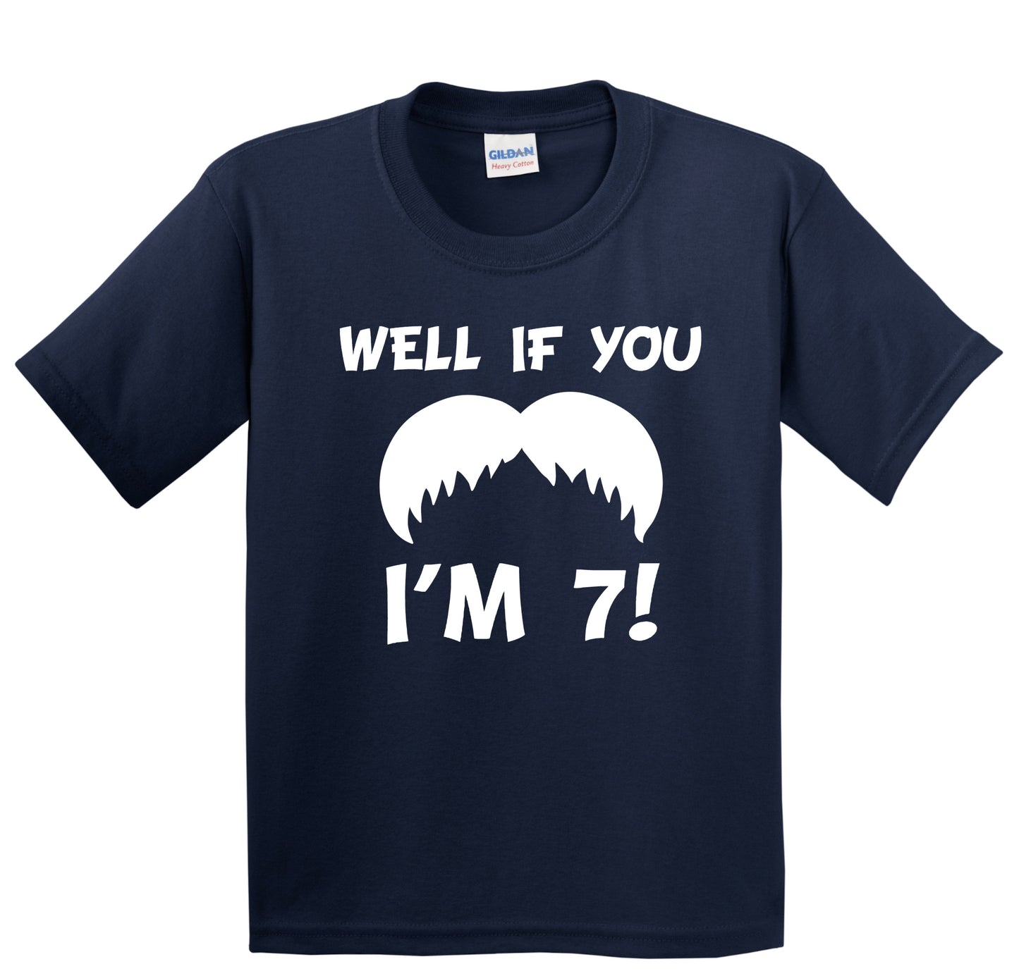 Kids 7th Birthday Shirt Well If You Mustache I'm 7 Years Old