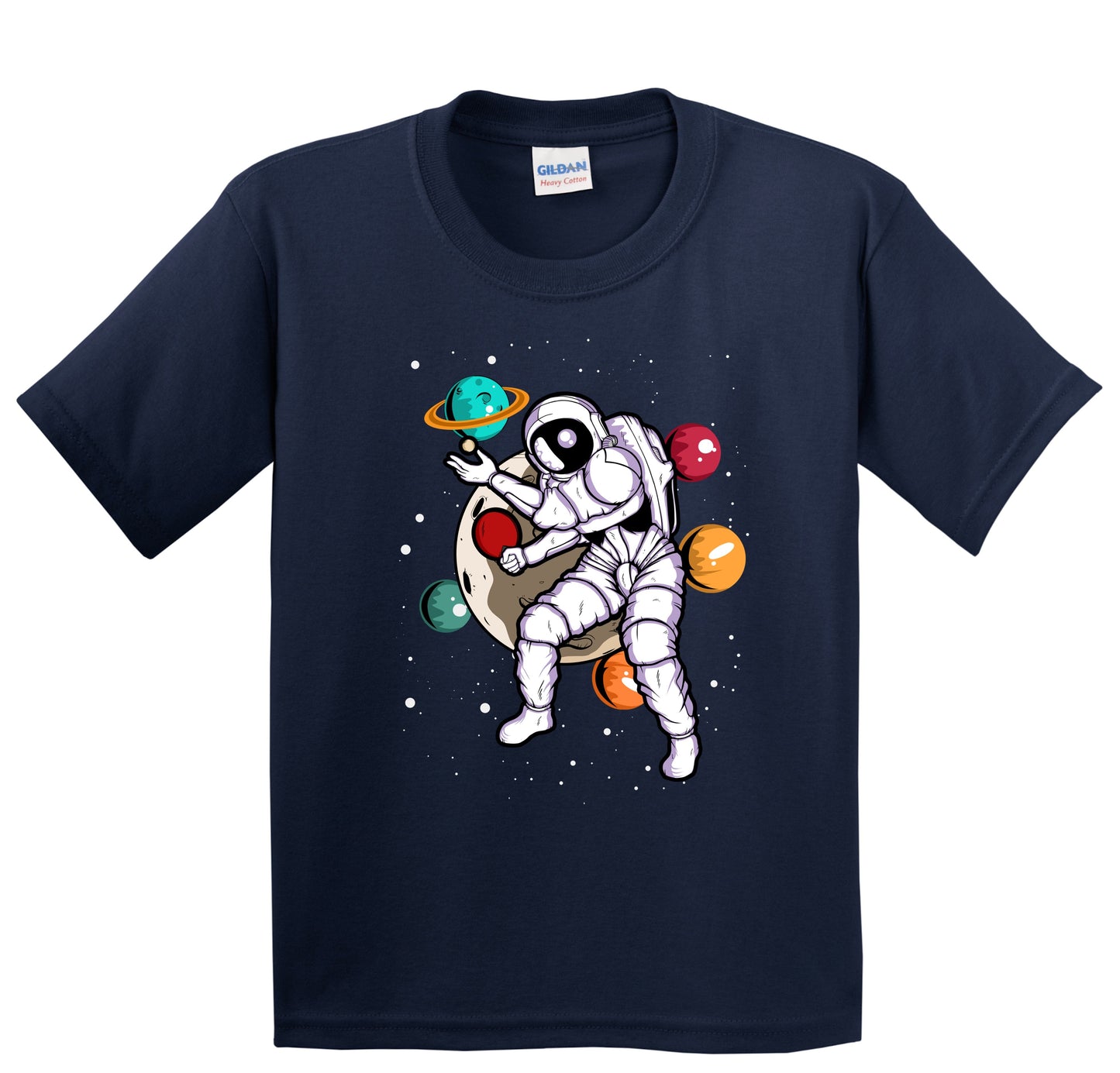 Table Tennis Astronaut Outer Space Spaceman Distressed Youth T-Shirt