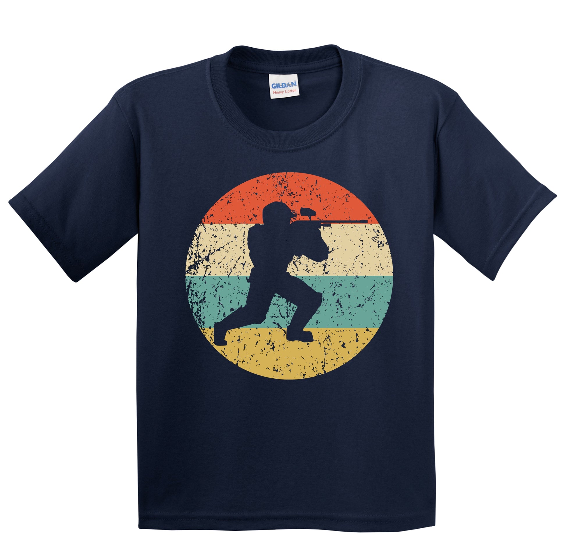 Paintball Player Silhouette Retro Sports Youth T-Shirt