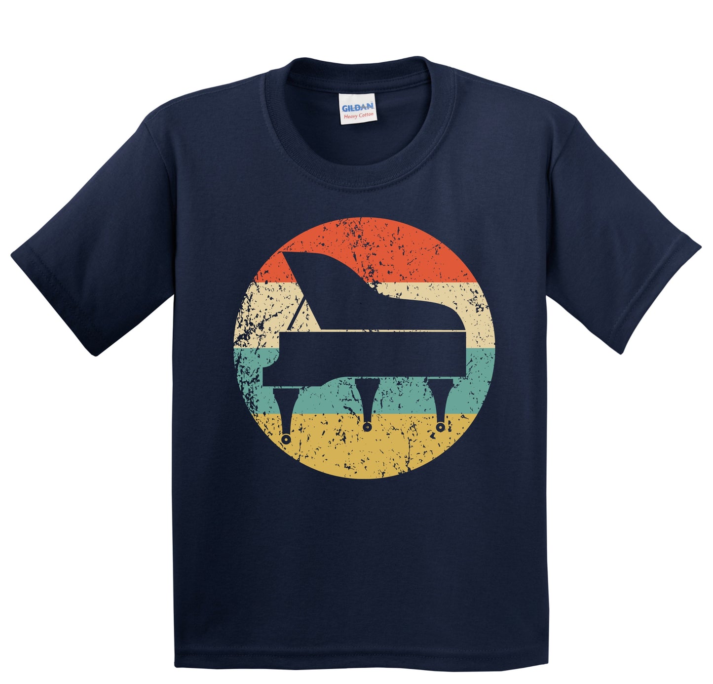 Piano Silhouette Retro Music Musician Musical Instrument Youth T-Shirt