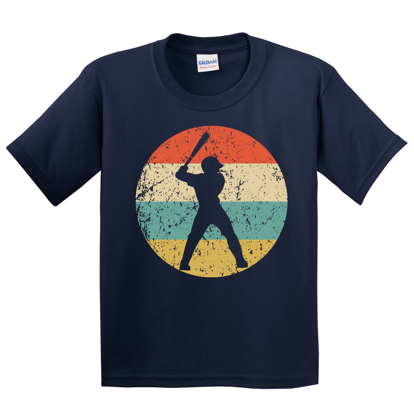 Baseball Player Baseball Batter Silhouette Retro Sports Youth T-Shirt