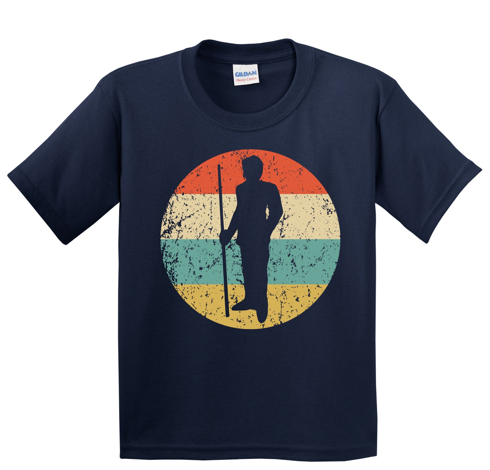 Billiards Player Pool Shark Silhouette Retro Sports Youth T-Shirt