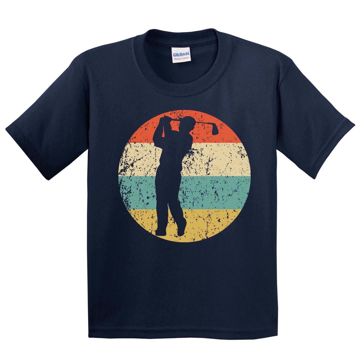 Golfer Golf Swing Silhouette Retro Sports Youth T-Shirt