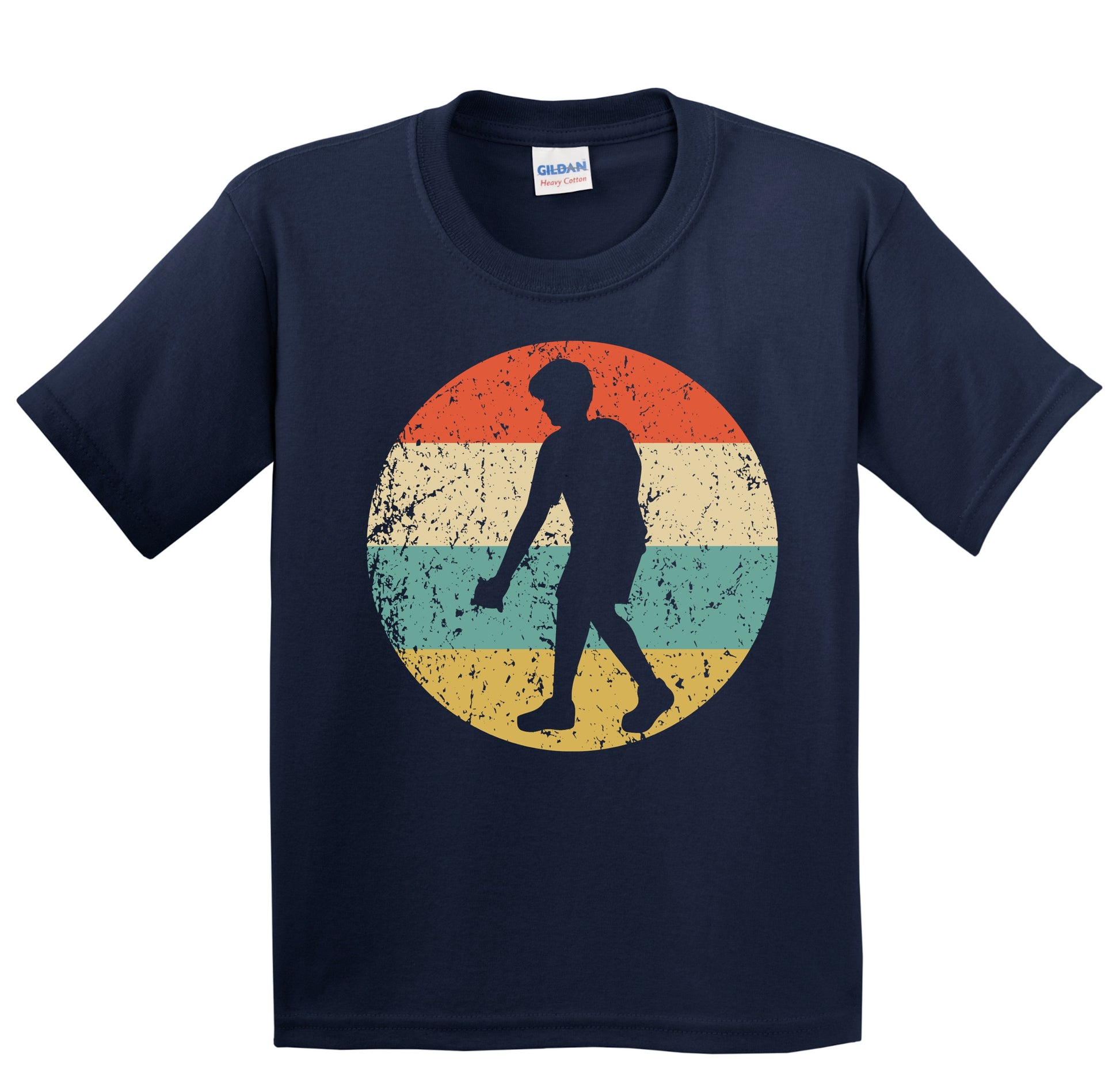 Cornhole Player Silhouette Retro Cornhole Tournament Youth T-Shirt