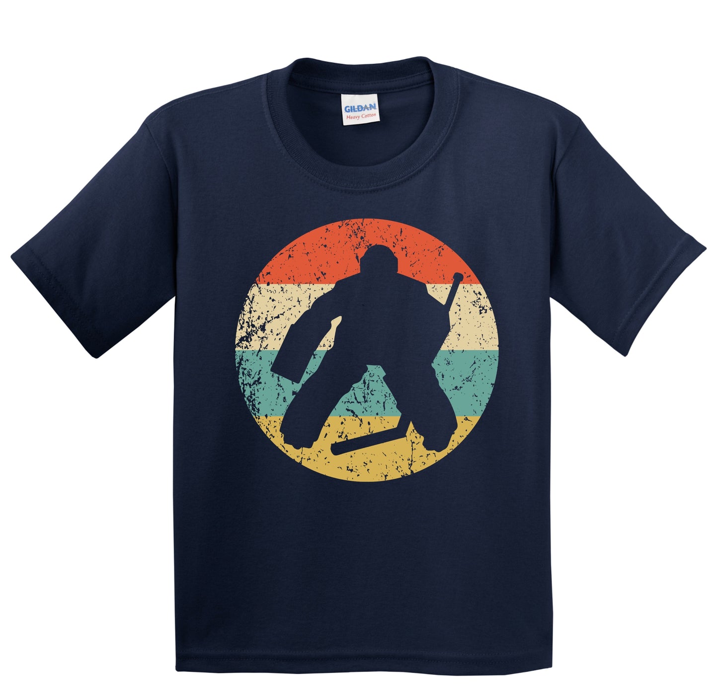 Hockey Goalie Silhouette Retro Hockey Youth T-Shirt