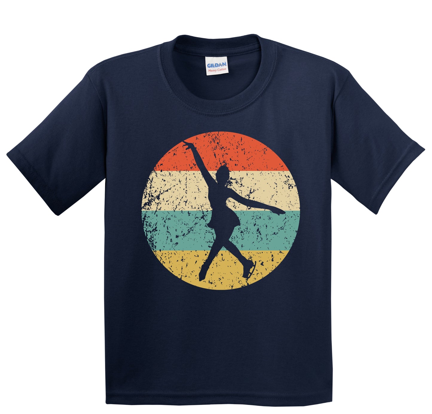 Figure Skater Silhouette Retro Figure Skating Youth T-Shirt