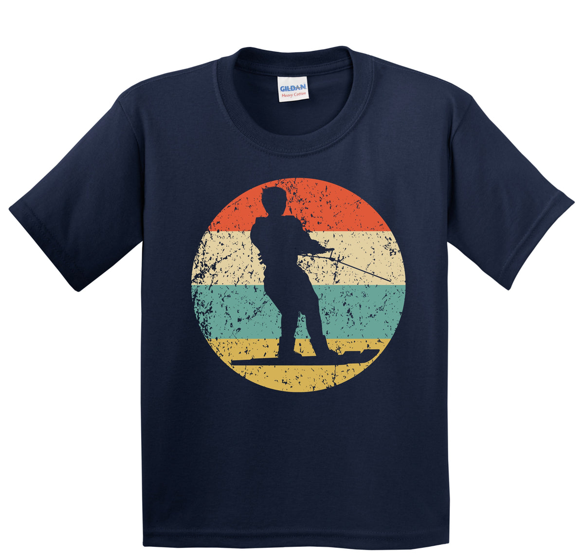Waterskiing Waterskier Silhouette Retro Water Sports Youth T-Shirt