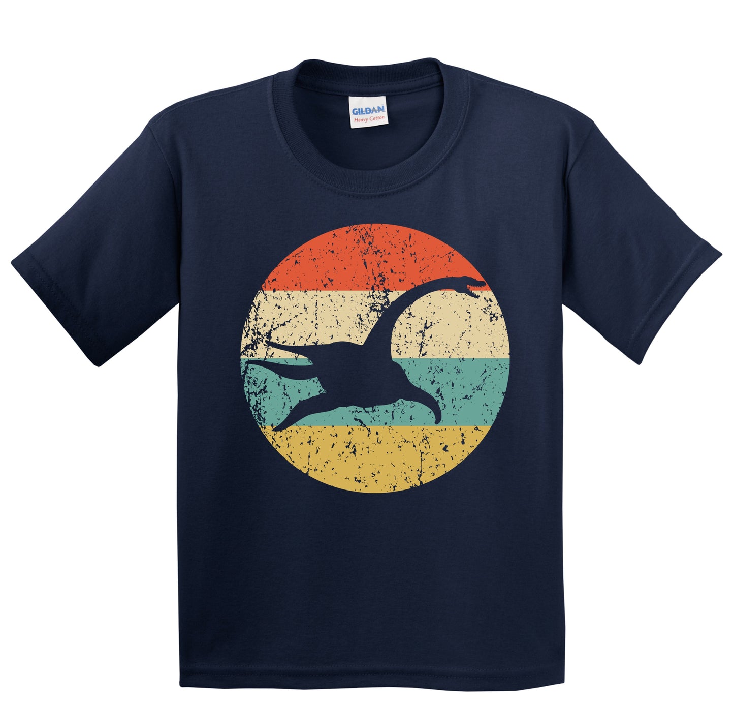 Plesiosaur Silhouette Retro Dinosaur Youth T-Shirt
