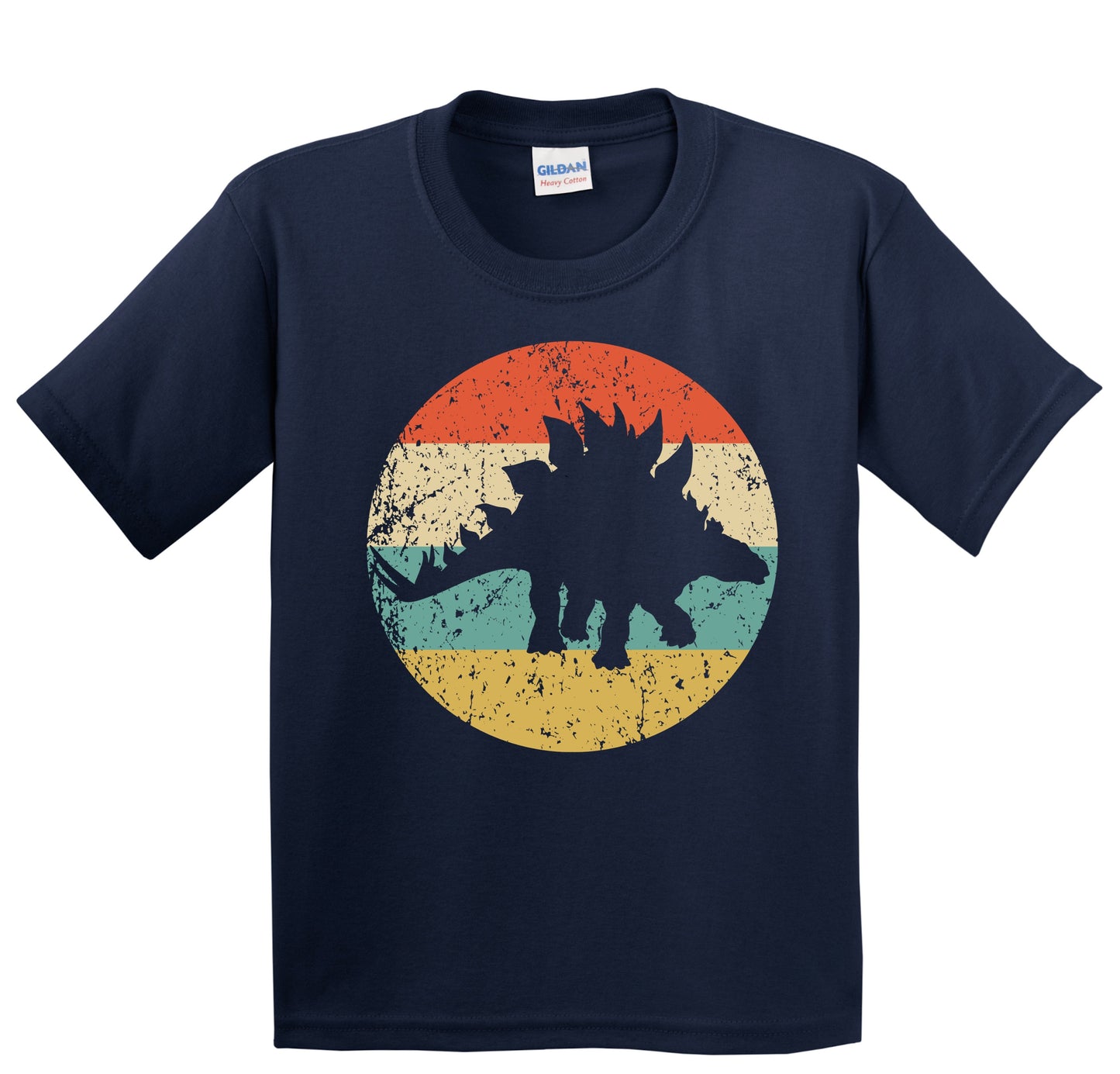 Stegosaurus Silhouette Retro Dinosaur Youth T-Shirt