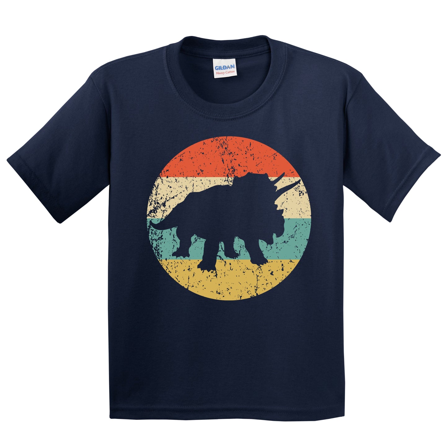 Triceratops Silhouette Retro Dinosaur Youth T-Shirt