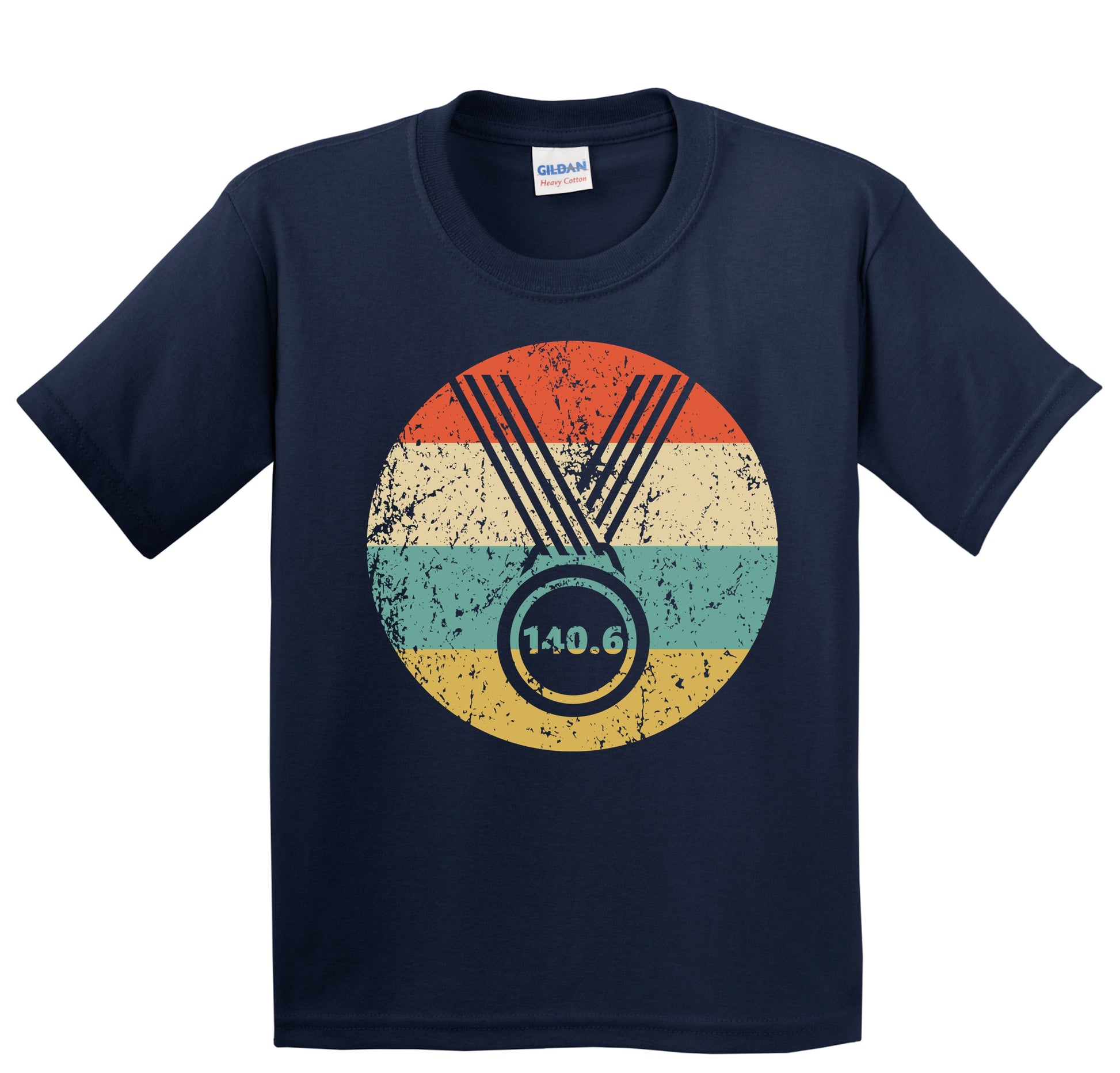 140.6 Triathlon Finisher Medal Icon Retro Triathlete Youth T-Shirt