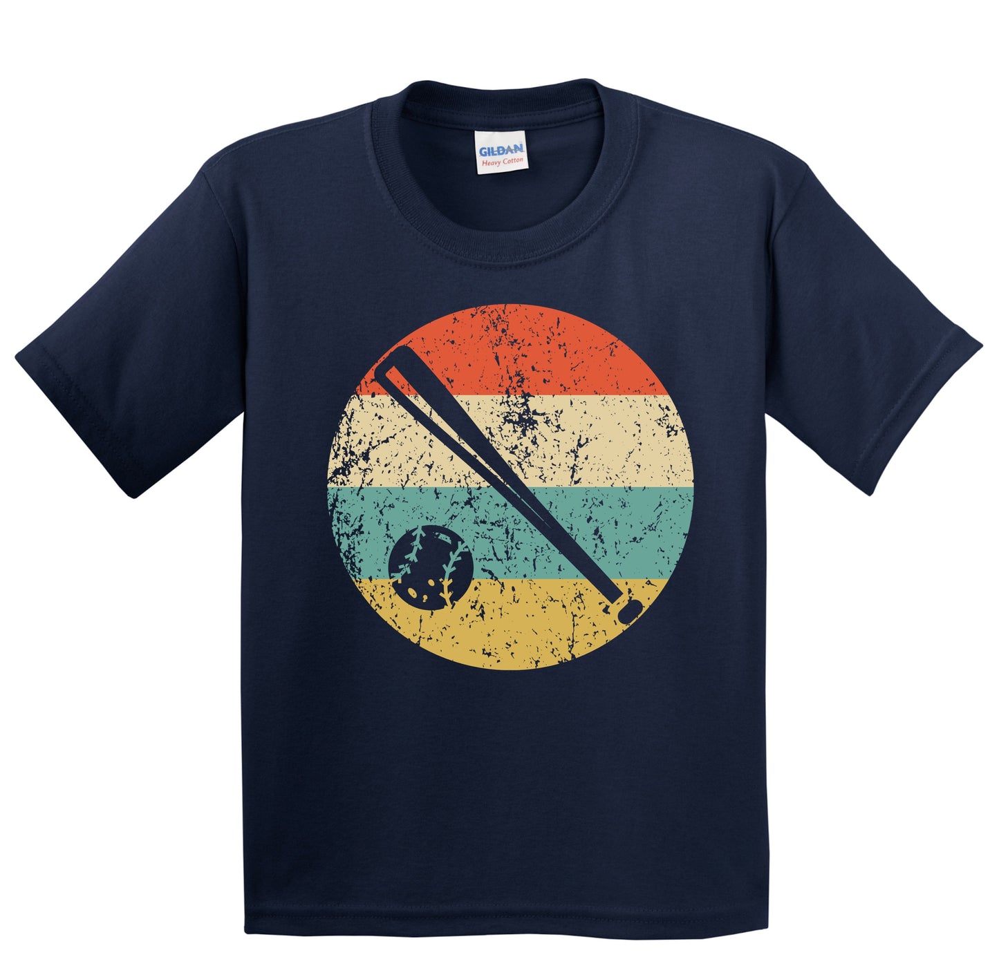 Bat and Ball Icon Retro Baseball Youth T-Shirt