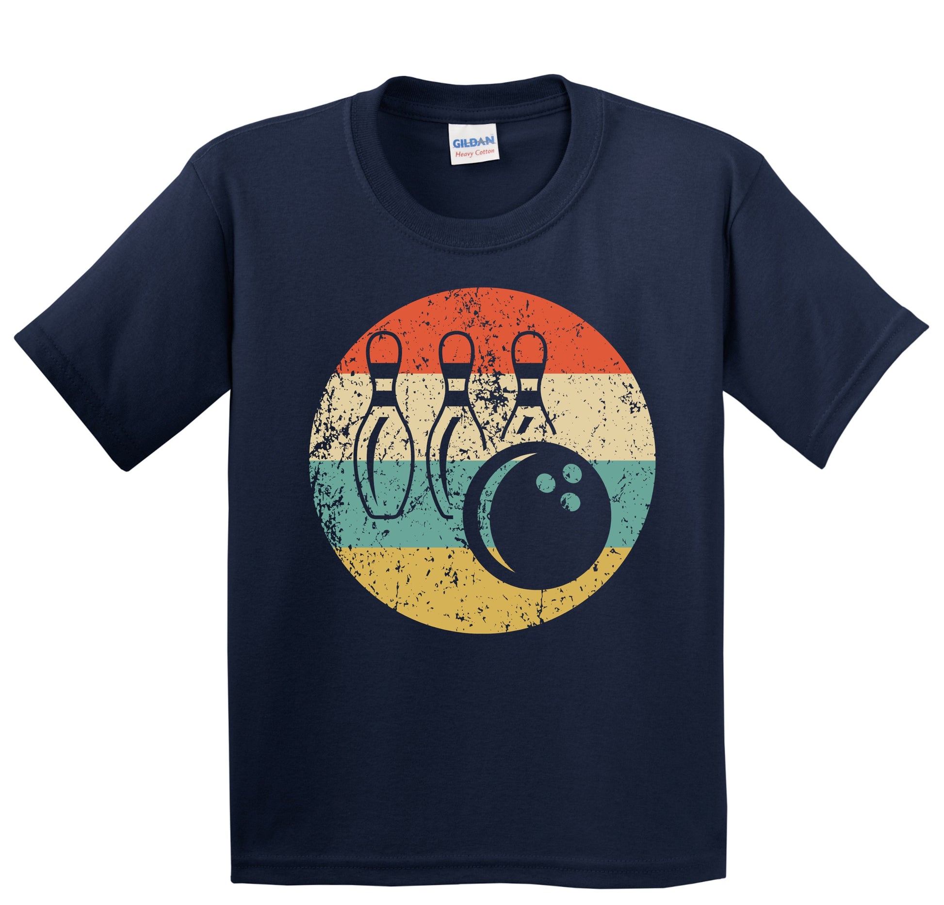Bowling Ball and Pins Icon Retro Bowling Youth T-Shirt